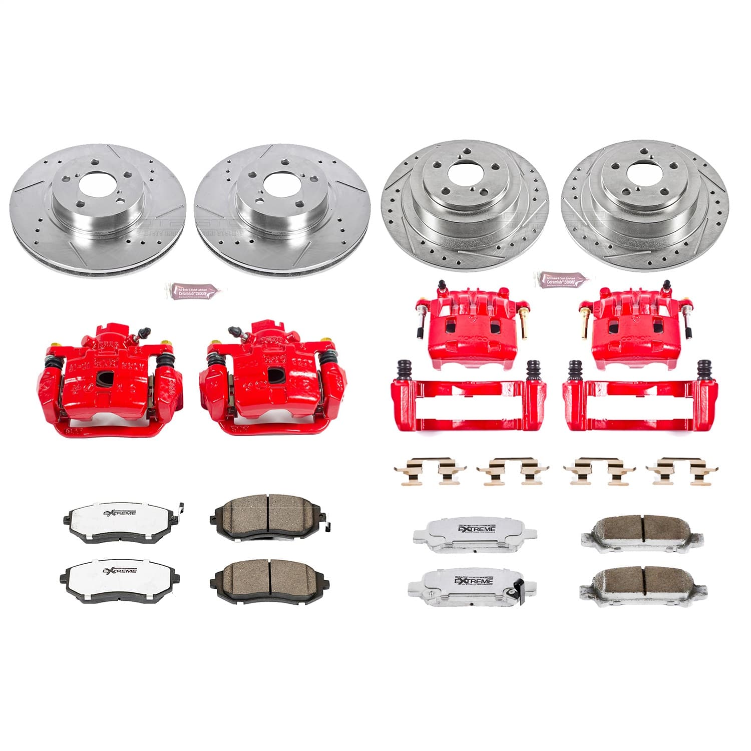 Power Stop - KC2751-26 - Front and Rear - Disc Brake Pad/Caliper and Rotor Kit image 1