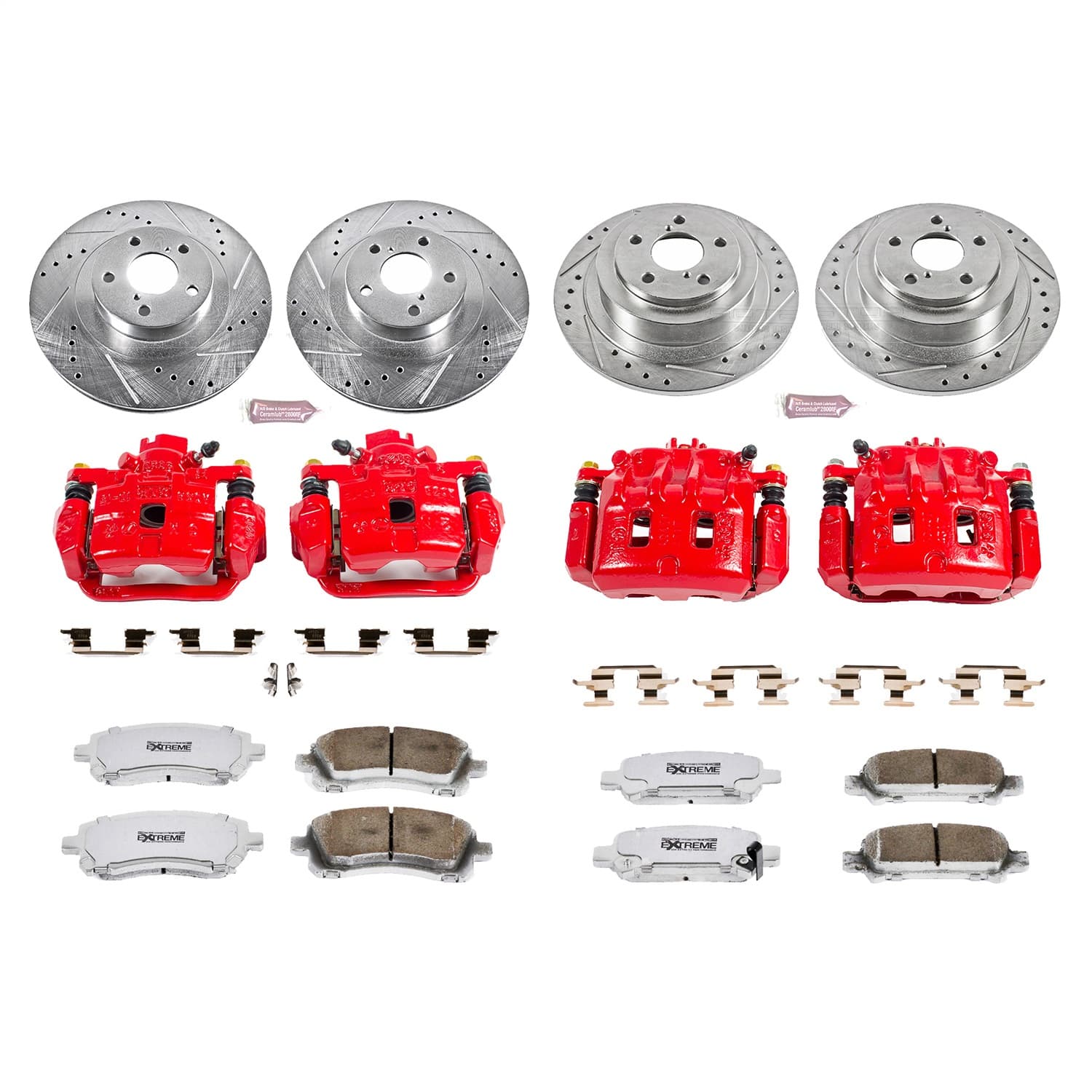 Power Stop - KC2752-26 - Front and Rear - Disc Brake Pad/Caliper and Rotor Kit image 1