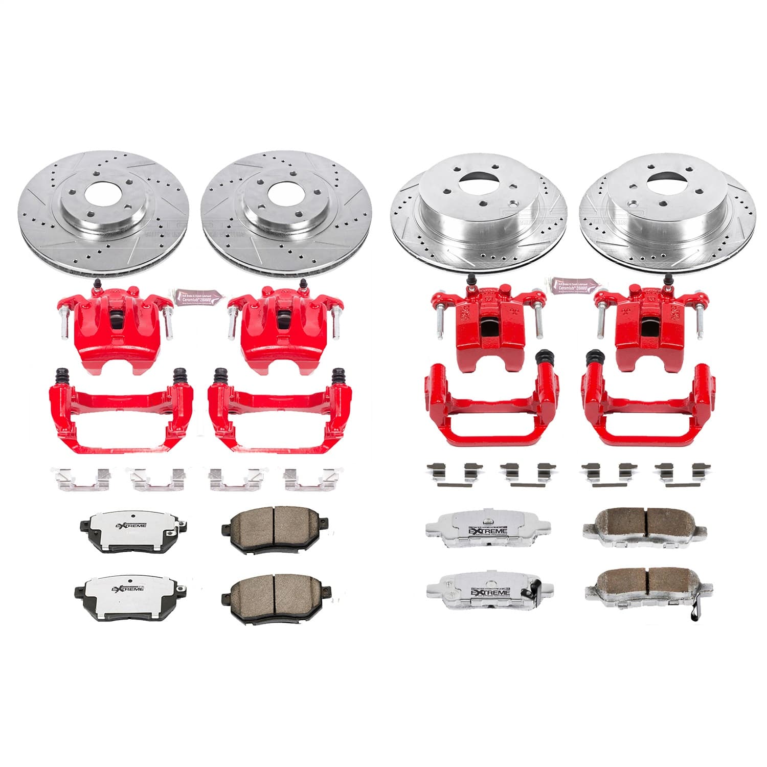Power Stop - KC2767-26 - Front and Rear - Disc Brake Pad/Caliper and Rotor Kit image 1