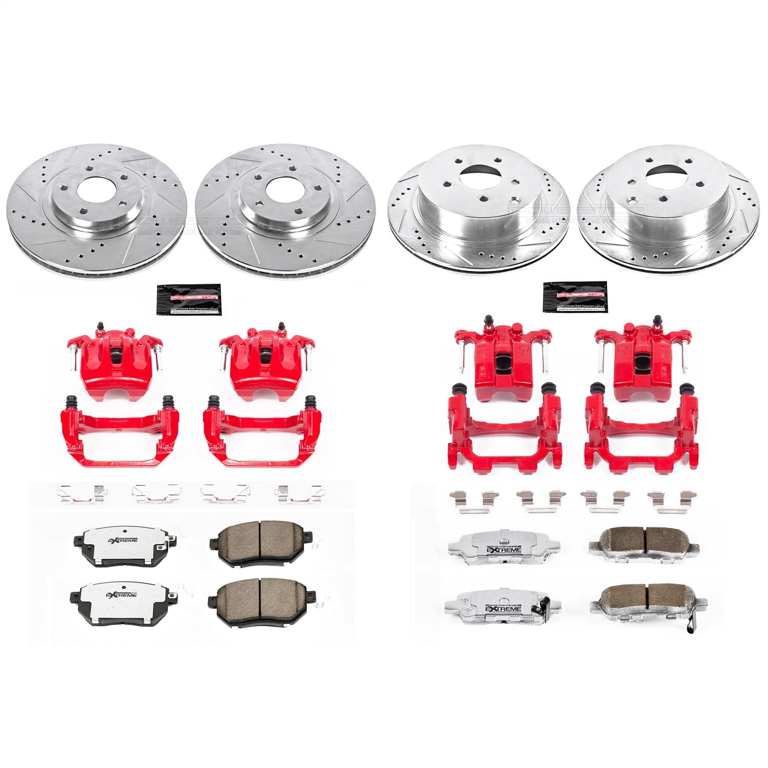 Power Stop - KC2767B-26 - Front and Rear - Disc Brake Pad/Caliper and Rotor Kit image 1