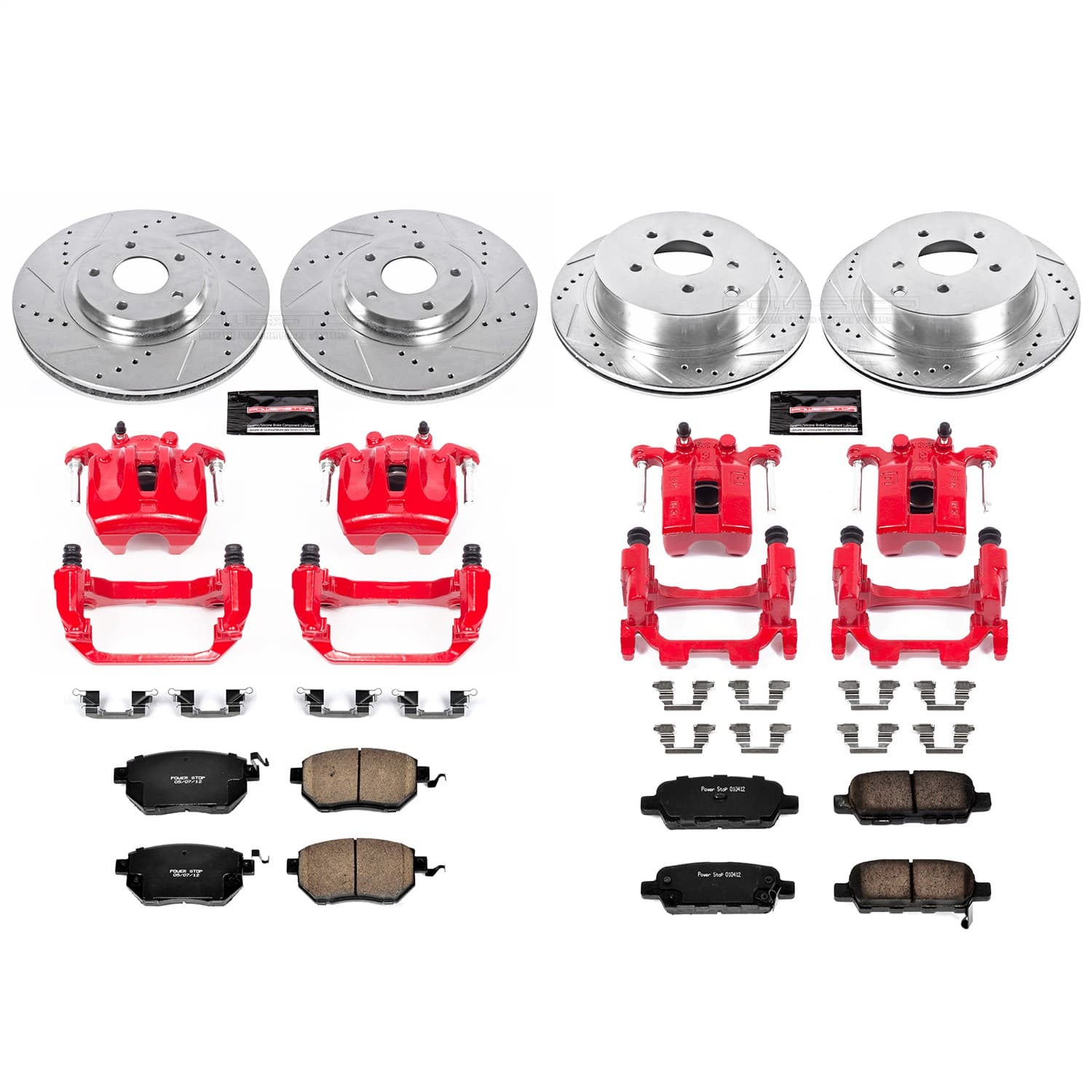 Power Stop - KC2767B - Front and Rear - Disc Brake Pad/Caliper and Rotor Kit image 1
