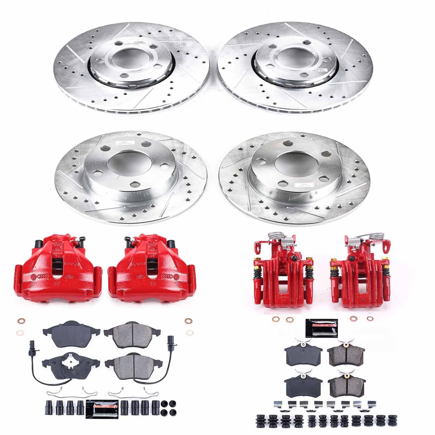 Power Stop - KC2800 - Front and Rear - Disc Brake Pad/Caliper and Rotor Kit image 1