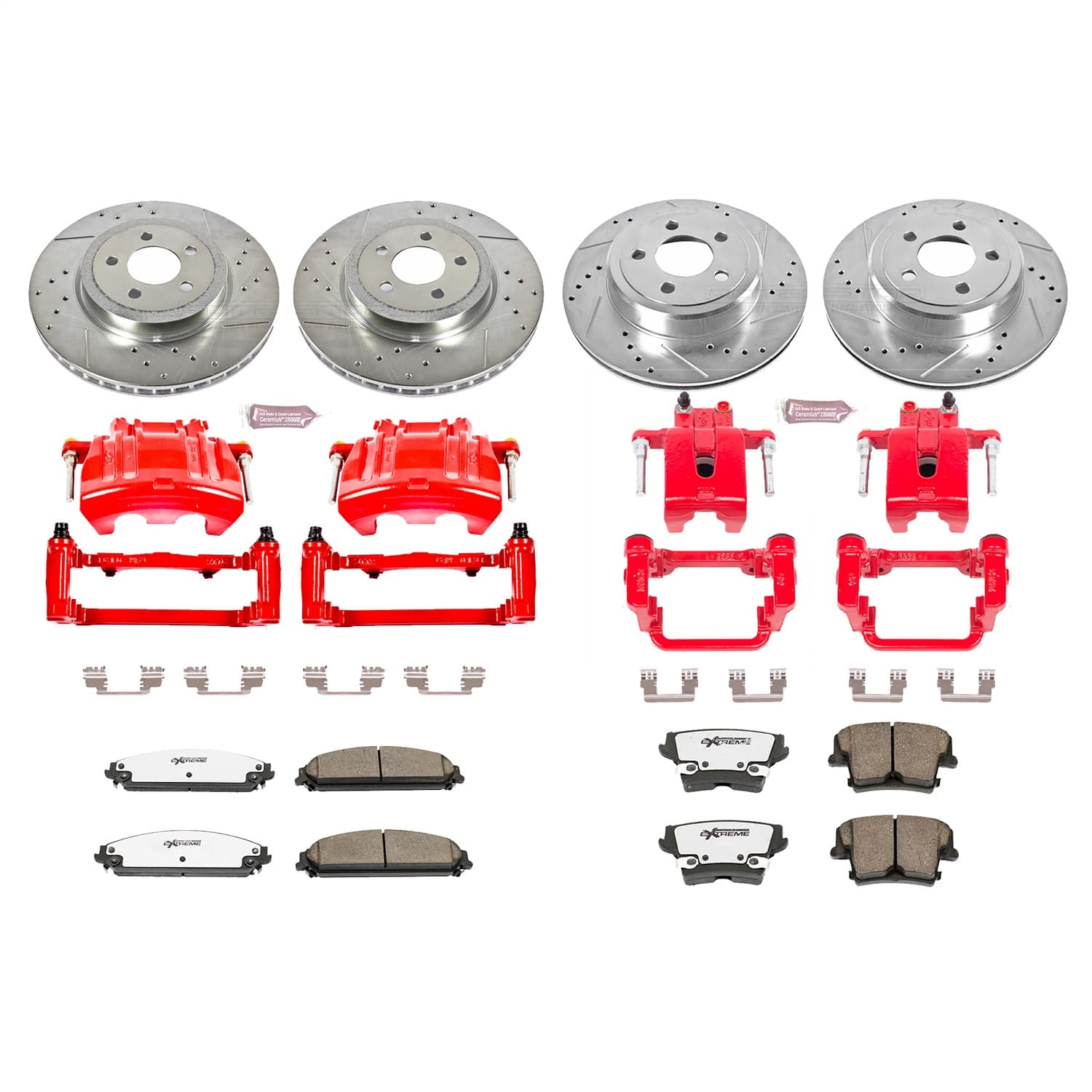 Power Stop - KC2853A-26 - Front and Rear - Disc Brake Pad/Caliper and Rotor Kit image 1