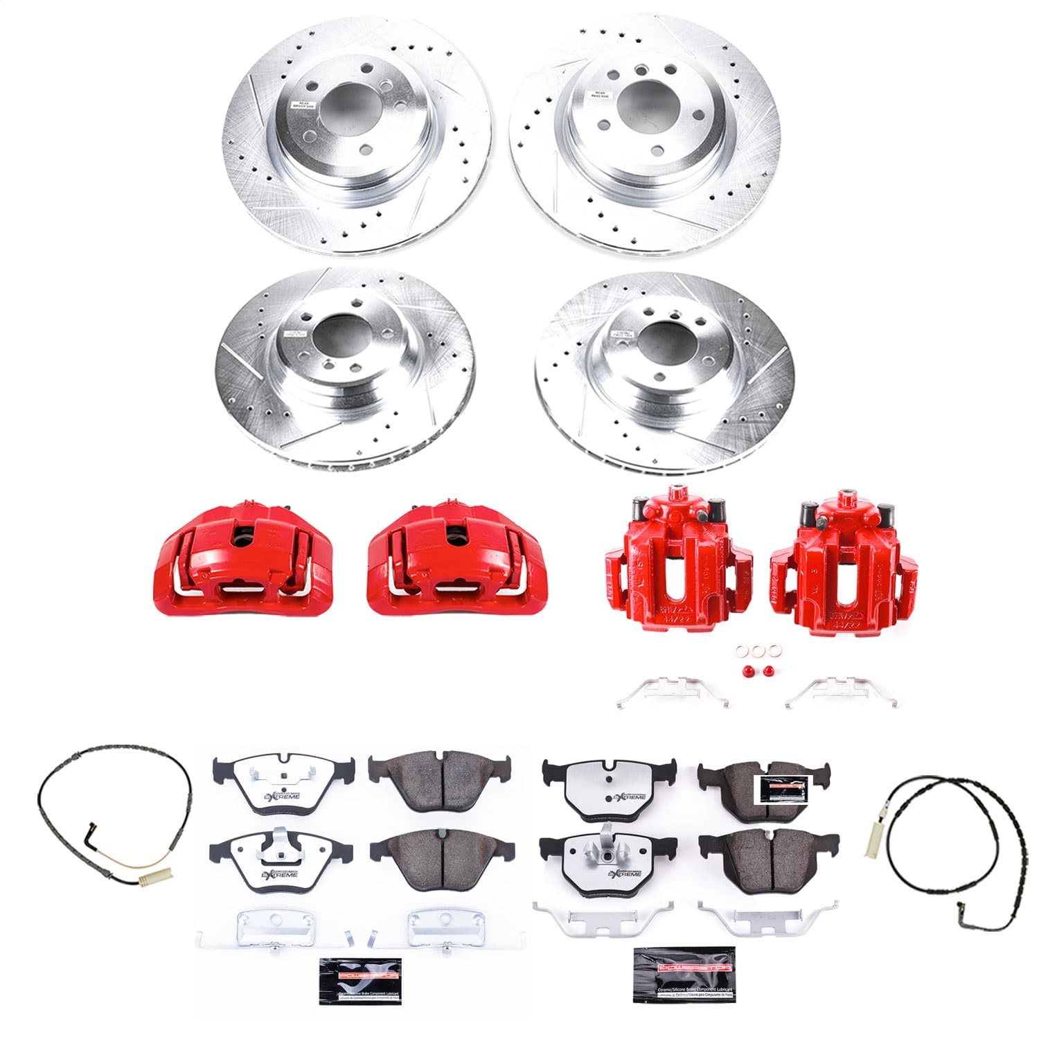 Power Stop - KC2883-26 - Front and Rear - Disc Brake Pad/Caliper and Rotor Kit image 1