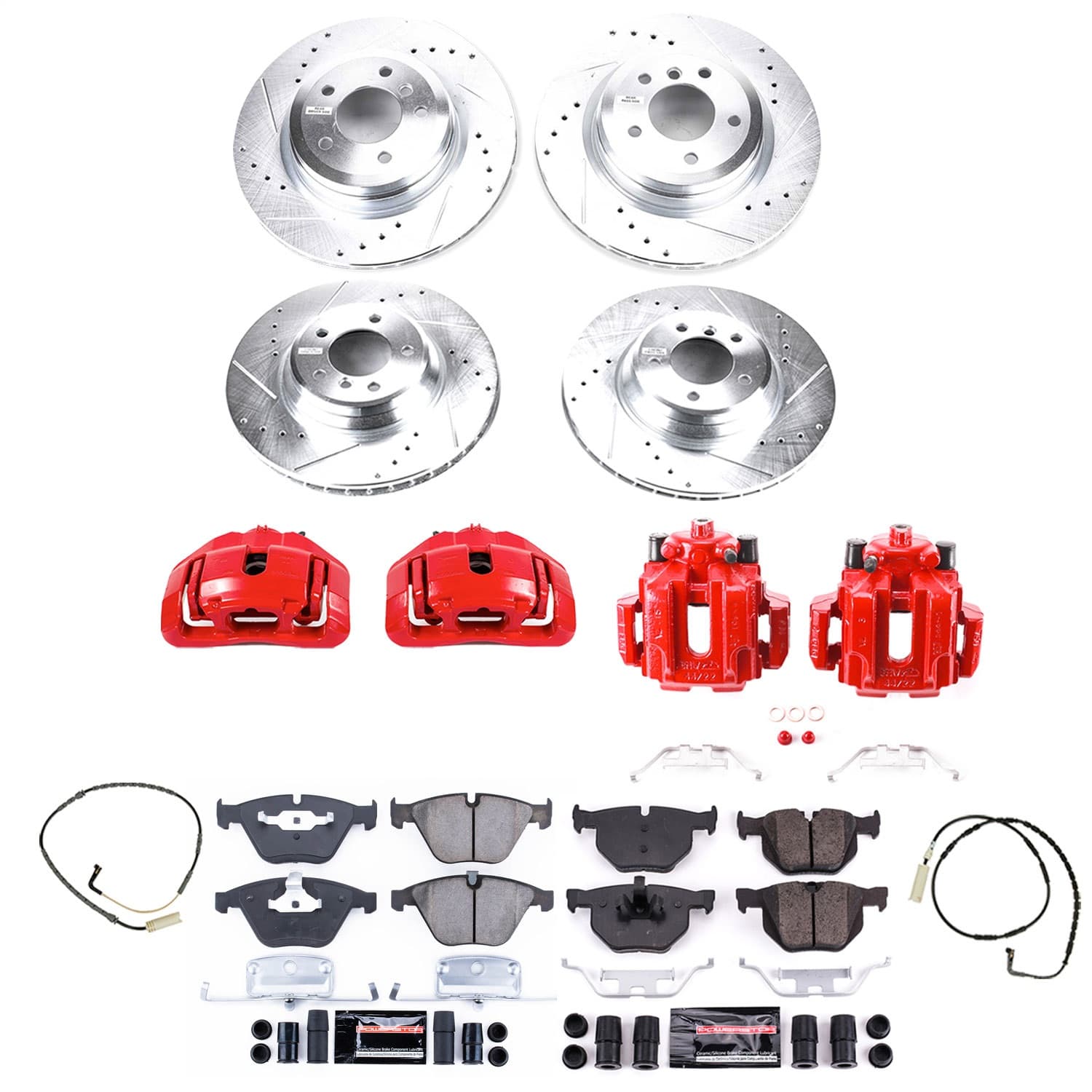 Power Stop - KC2883 - Front and Rear - Disc Brake Pad/Caliper and Rotor Kit image 1