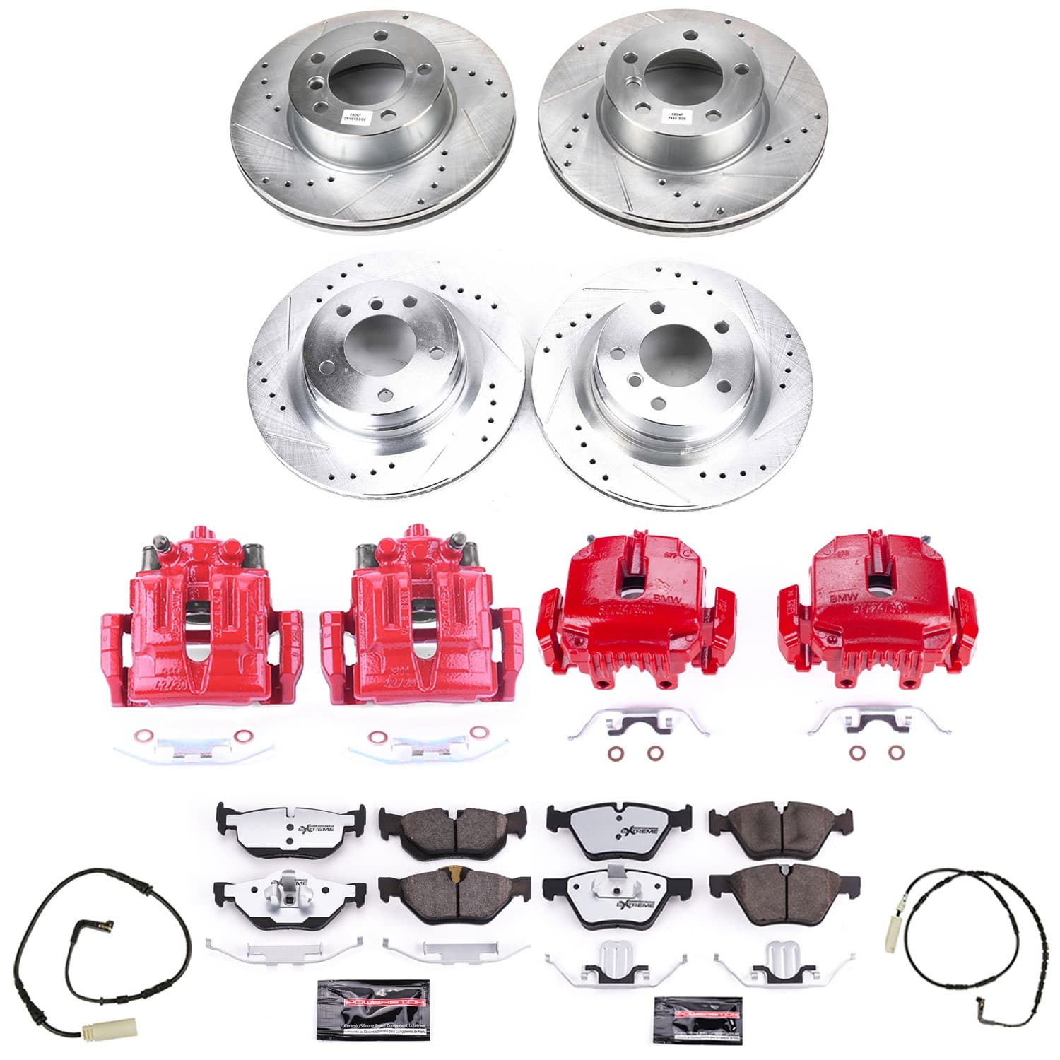 Power Stop - KC2890-26 - Front and Rear - Disc Brake Pad/Caliper and Rotor Kit image 1