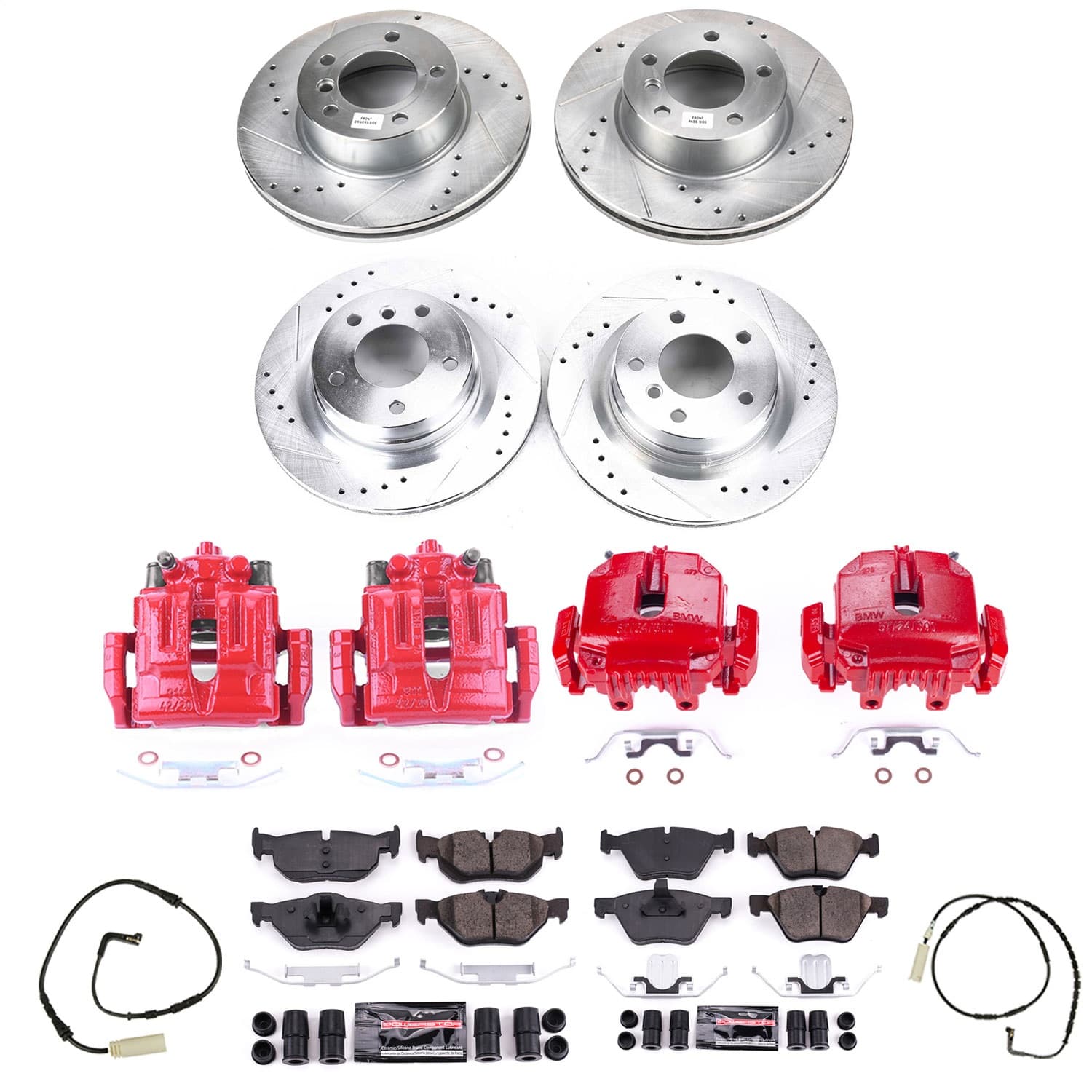 Power Stop - KC2890 - Front and Rear - Disc Brake Pad/Caliper and Rotor Kit image 1