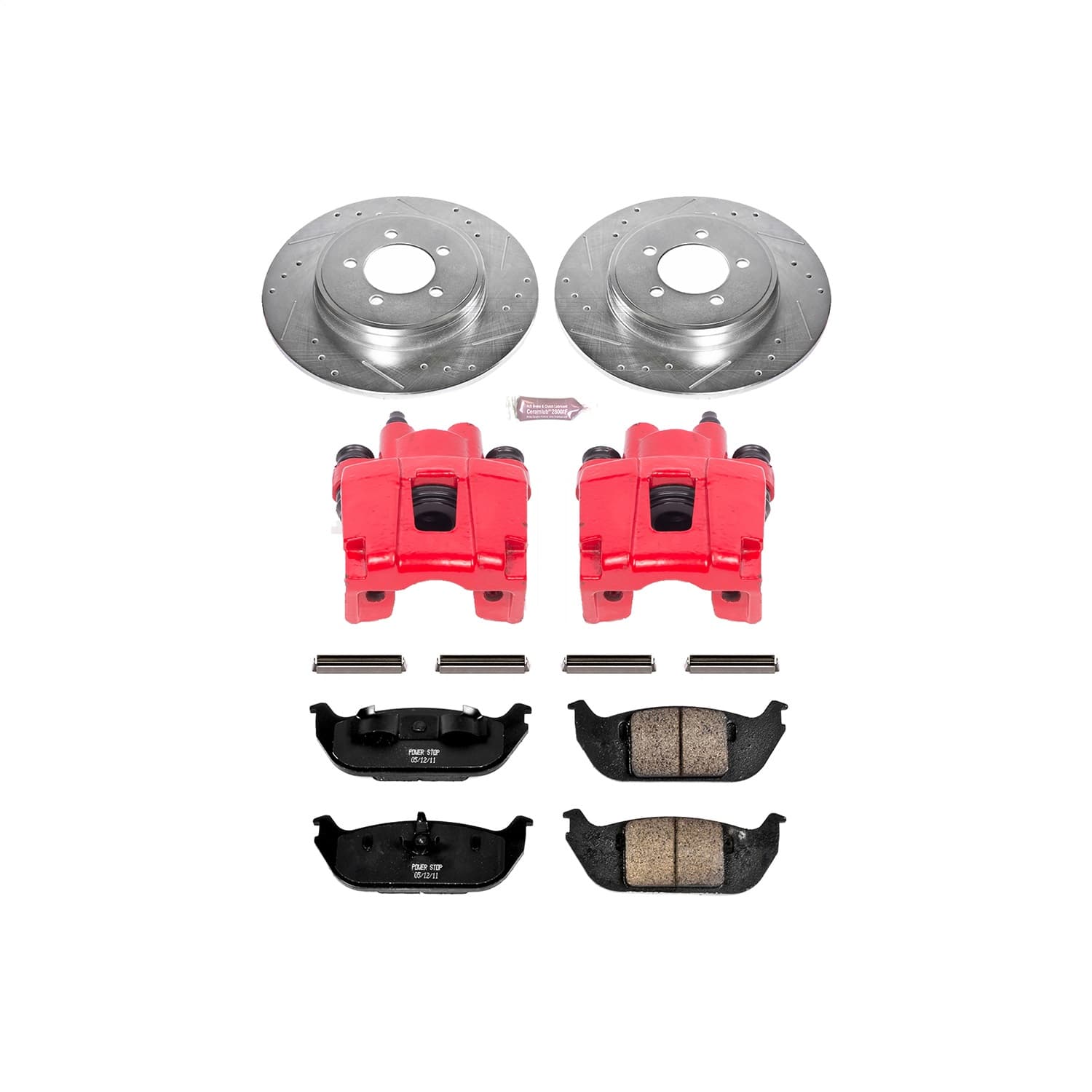 Power Stop - KC3025 - Rear - Disc Brake Pad/Caliper and Rotor Kit image 1