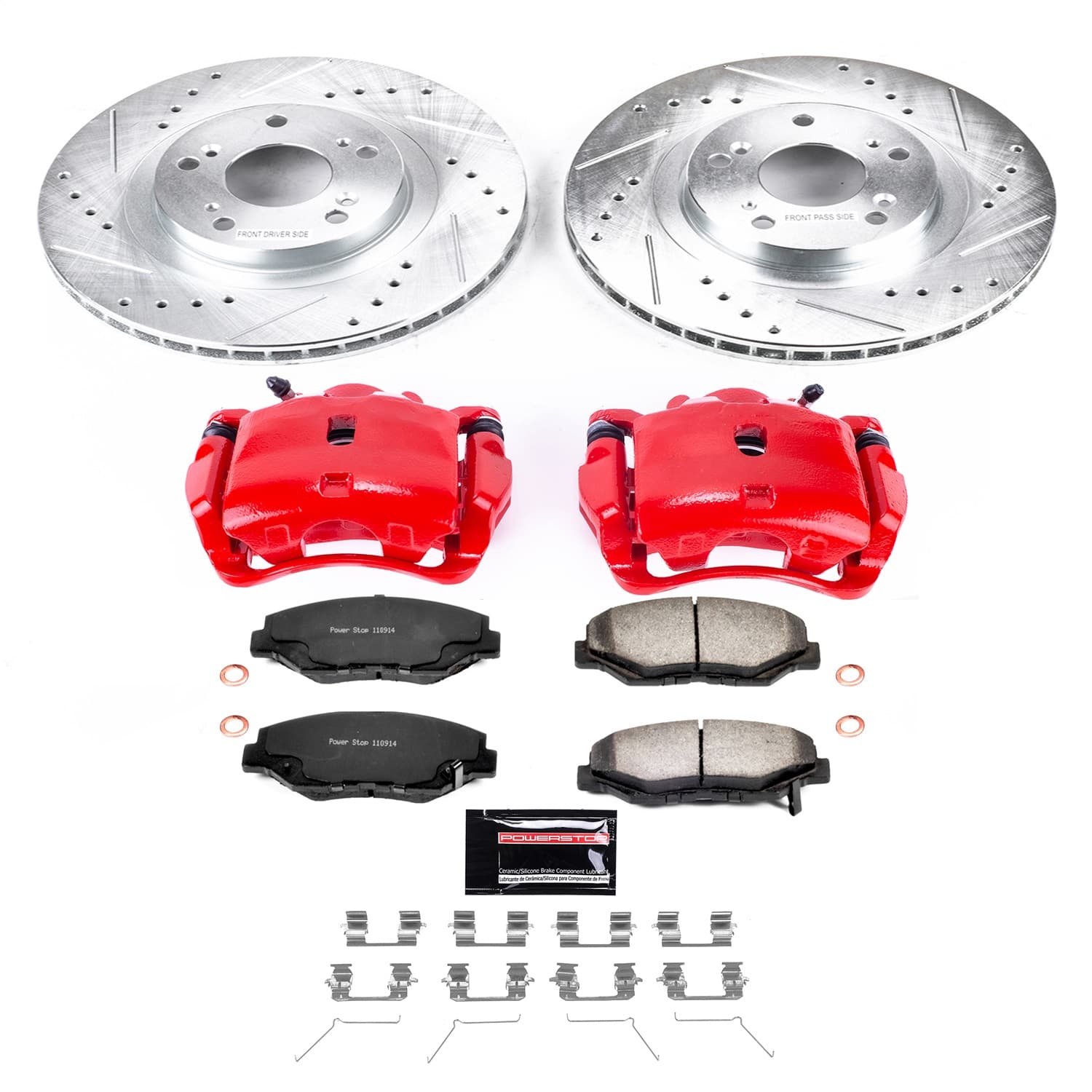 Power Stop - KC3055-36 - Front - Disc Brake Pad/Caliper and Rotor Kit image 1