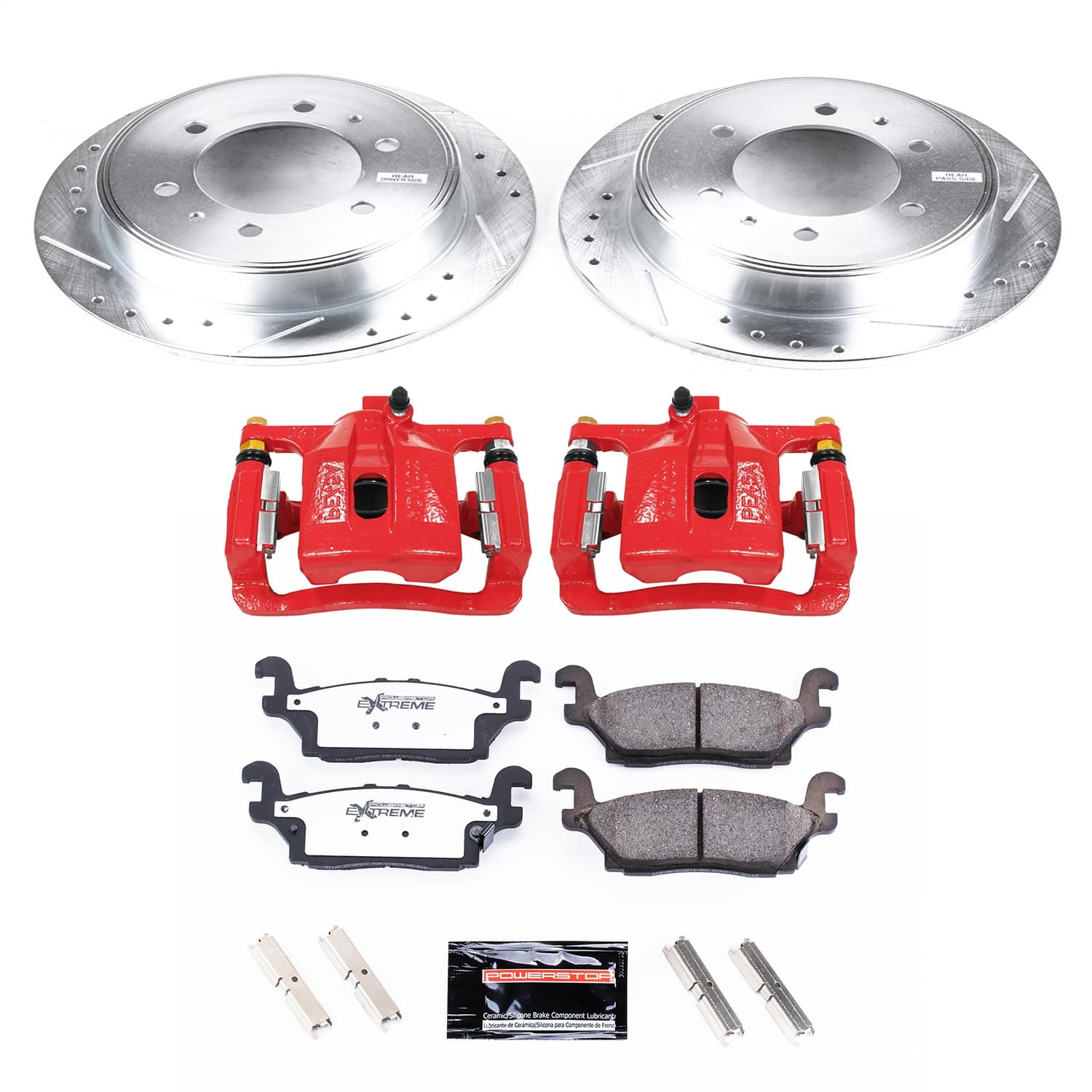 Power Stop - KC3067-36 - Rear - Disc Brake Pad/Caliper and Rotor Kit image 1