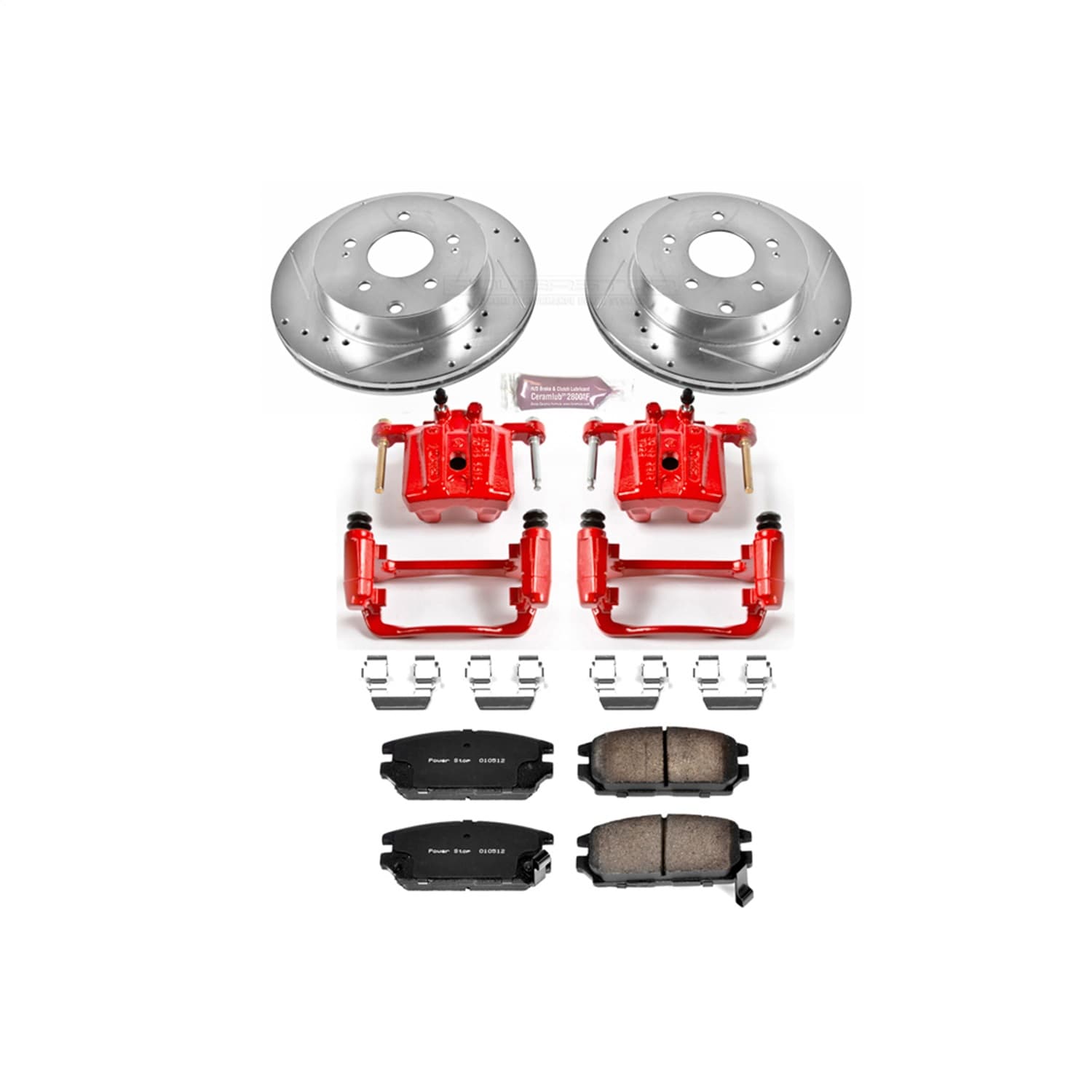 Power Stop - KC3079 - Rear - Disc Brake Pad/Caliper and Rotor Kit image 1
