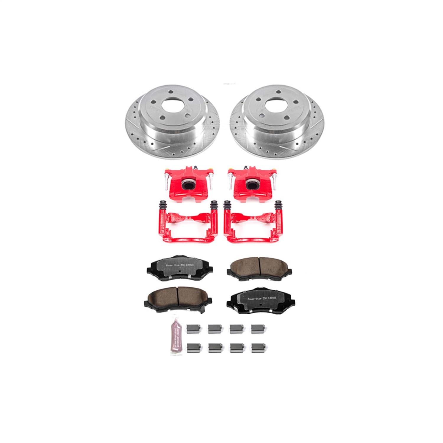 Power Stop - KC3090-36 - Rear - Disc Brake Pad/Caliper and Rotor Kit image 1