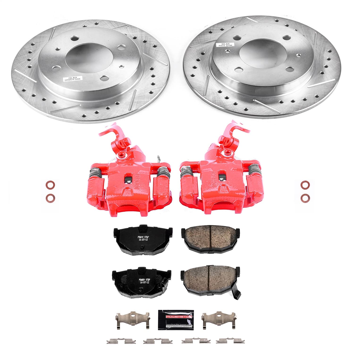 Power Stop - KC3106 - Rear - Disc Brake Pad/Caliper and Rotor Kit image 1