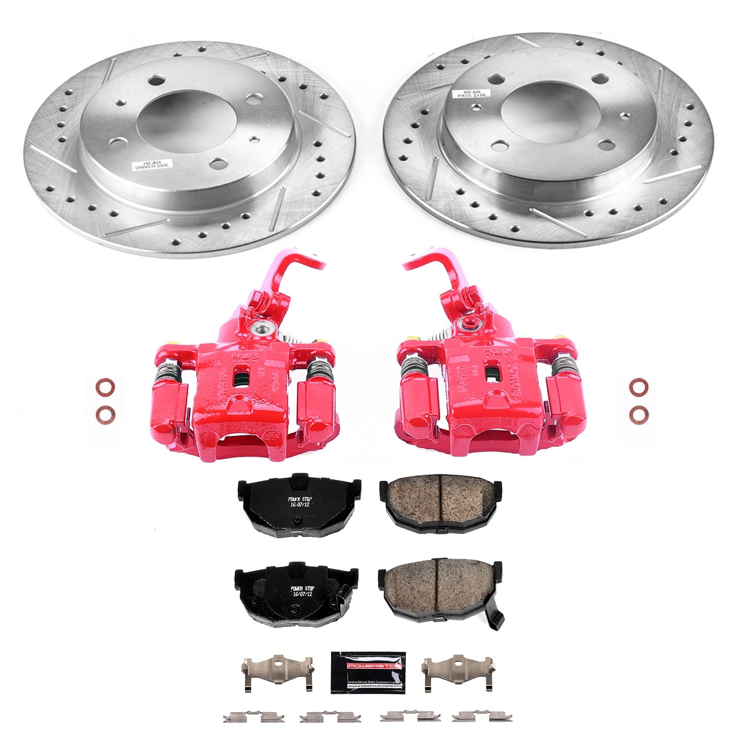 Power Stop - KC3106A - Rear - Disc Brake Pad/Caliper and Rotor Kit image 1