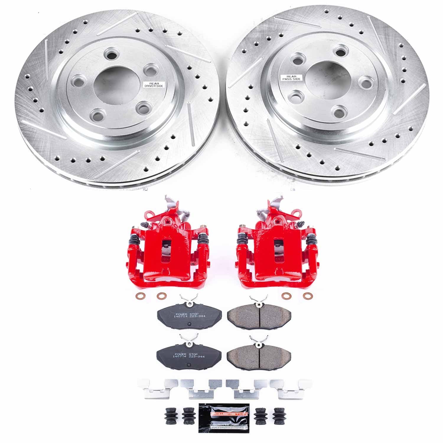 Power Stop - KC3141 - Rear - Disc Brake Pad/Caliper and Rotor Kit image 1