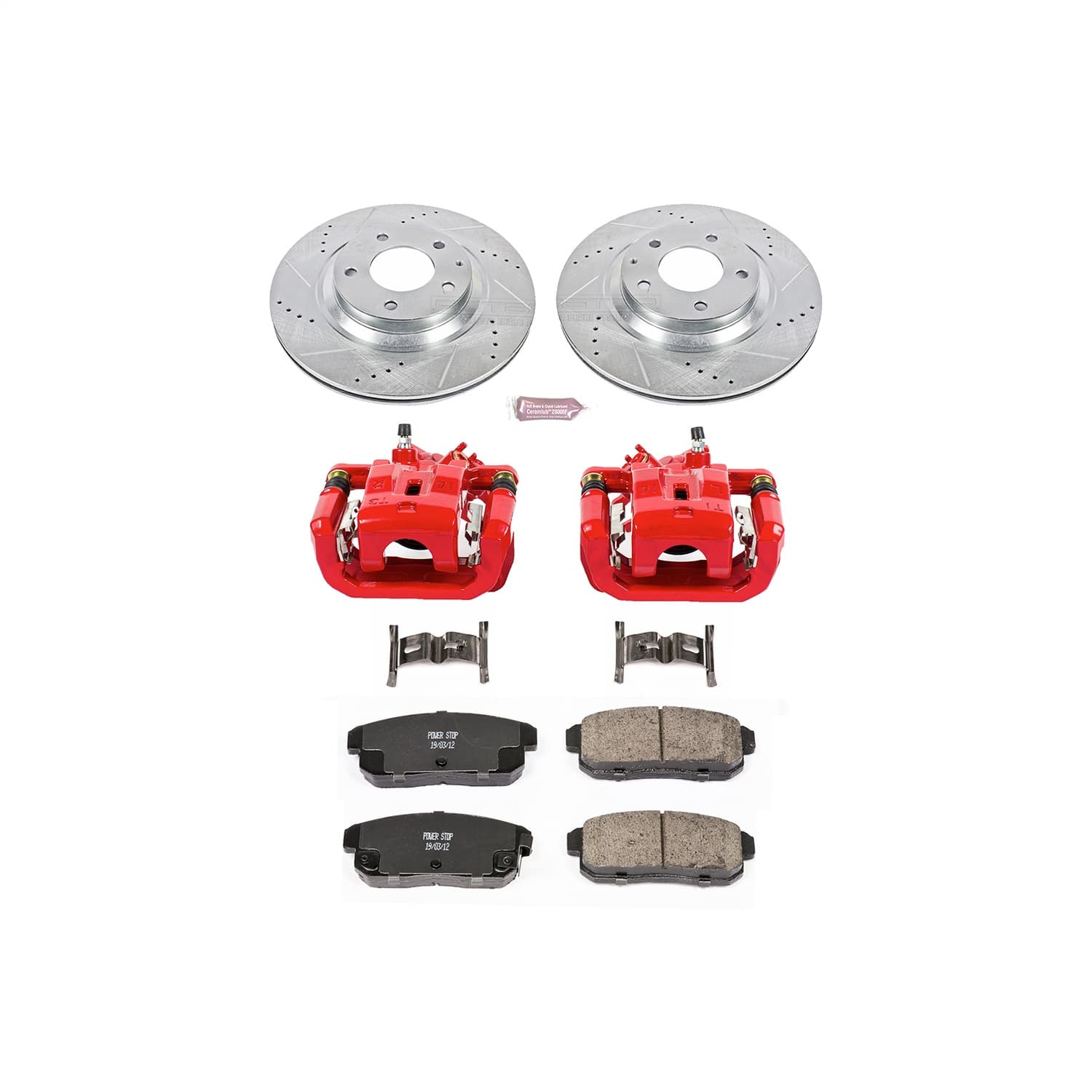 Power Stop - KC3146 - Rear - Disc Brake Pad/Caliper and Rotor Kit image 1
