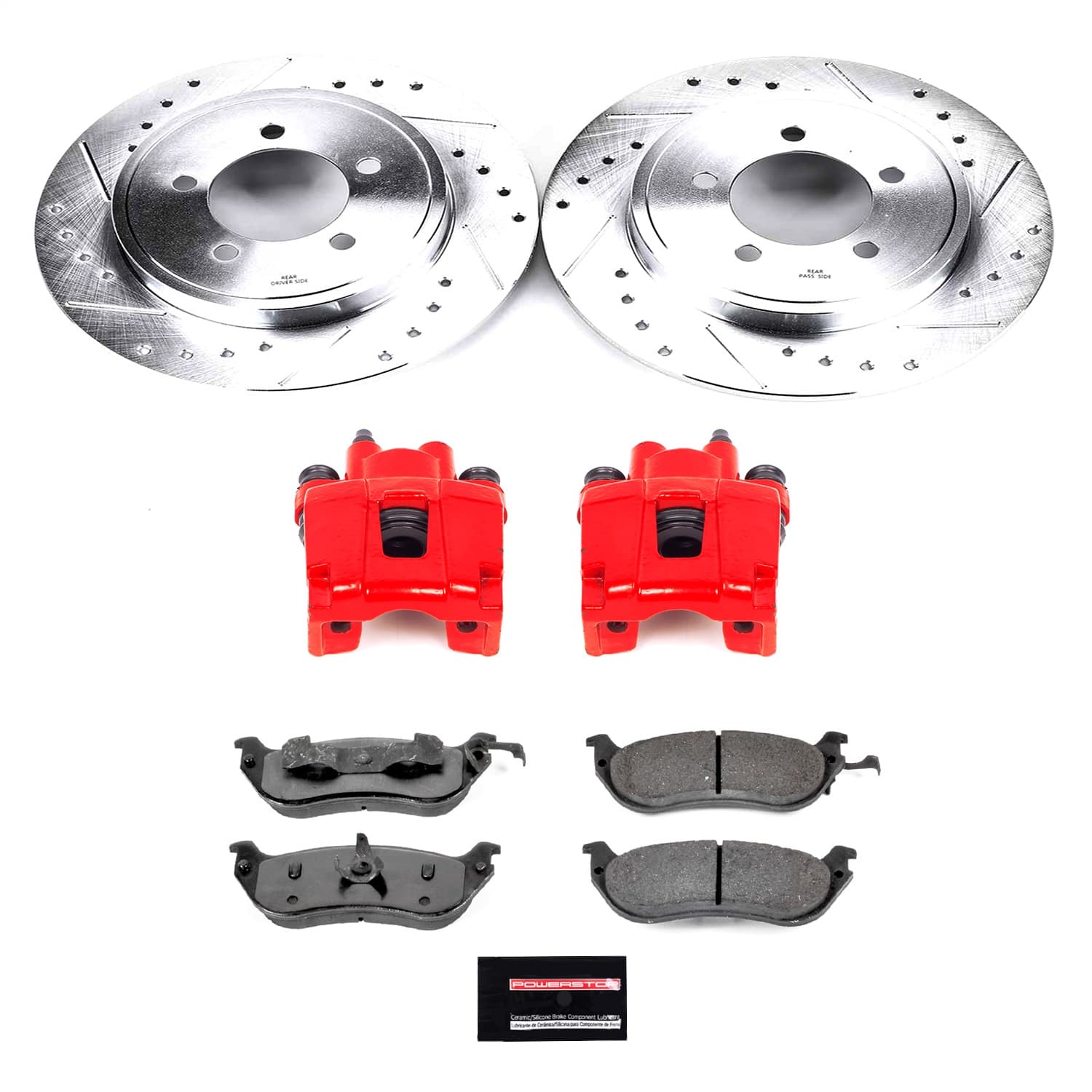 Power Stop - KC3150-36 - Rear - Disc Brake Pad/Caliper and Rotor Kit image 1