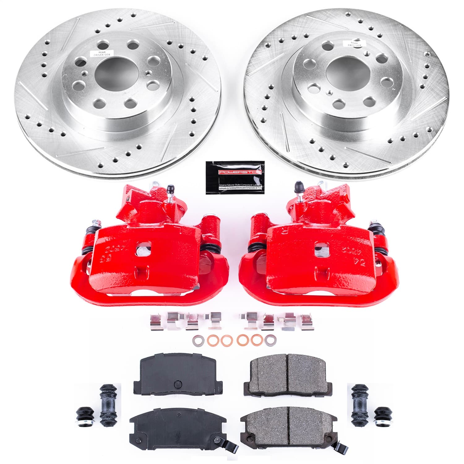 Power Stop - KC3161 - Rear - Disc Brake Pad/Caliper and Rotor Kit image 1