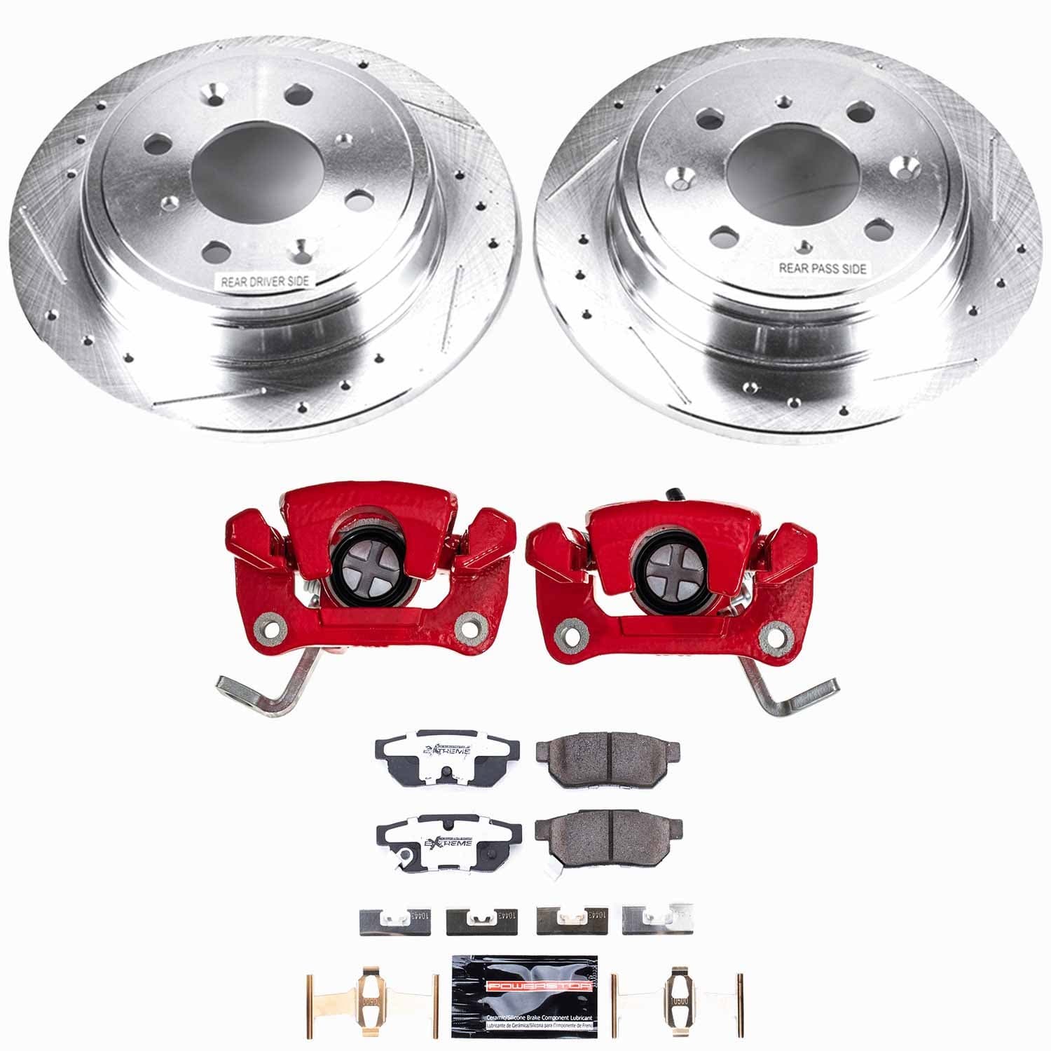 Power Stop - KC408-26 - Rear - Disc Brake Pad/Caliper and Rotor Kit image 1