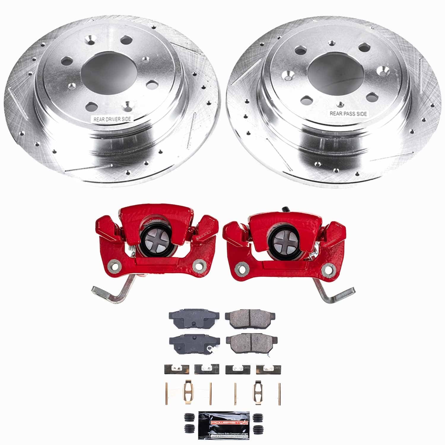Power Stop - KC408 - Rear - Disc Brake Pad/Caliper and Rotor Kit image 1