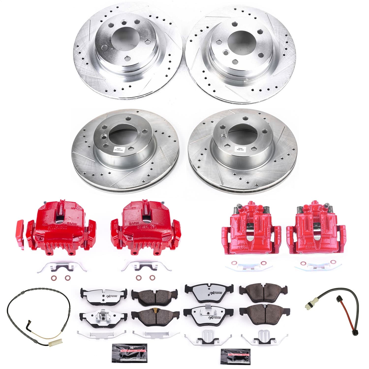 Power Stop - KC4103-26 - Front and Rear - Disc Brake Pad/Caliper and Rotor Kit image 1