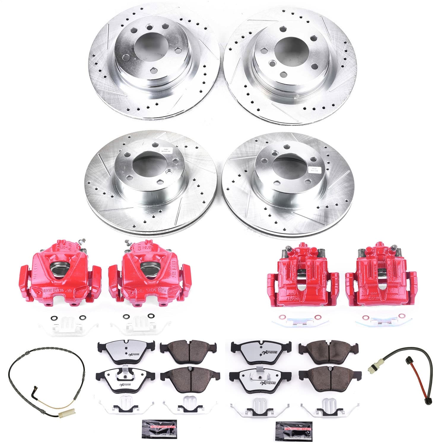 Power Stop - KC4107-26 - Front and Rear - Disc Brake Pad/Caliper and Rotor Kit image 1