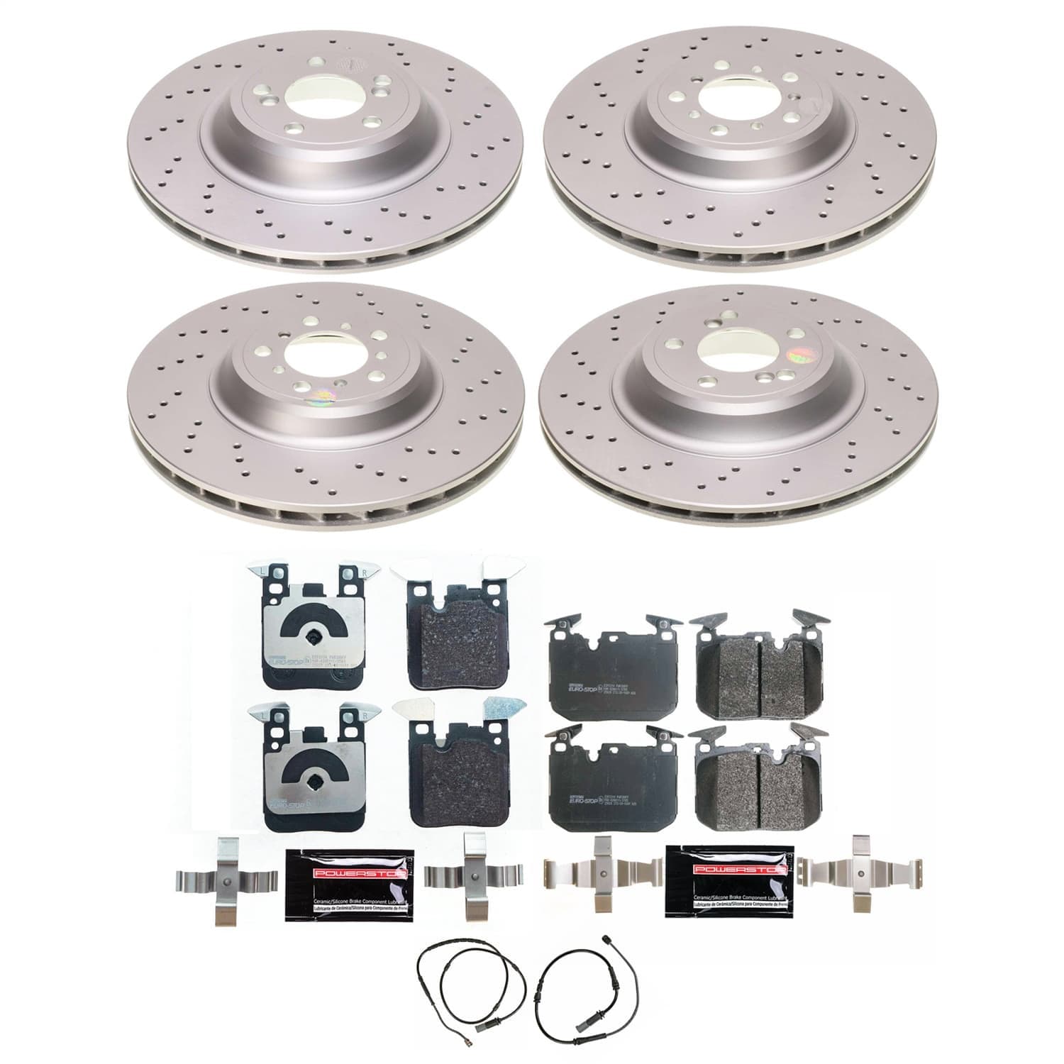 Power Stop - KC4129A-36 - Front and Rear - Disc Brake Pad/Caliper and Rotor Kit image 1
