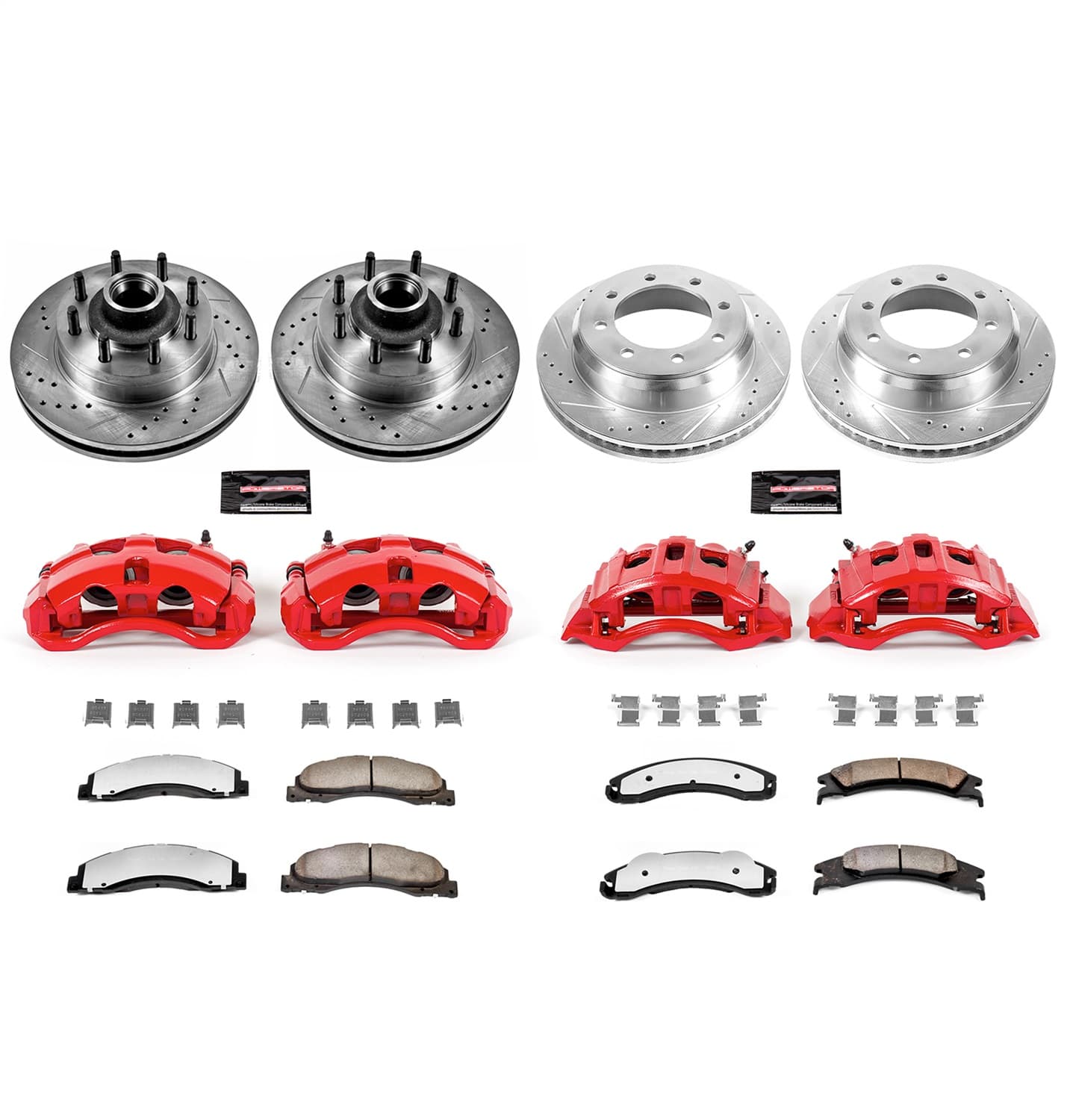 Power Stop - KC4131-36 - Front and Rear - Disc Brake Pad/Caliper and Rotor Kit image 1
