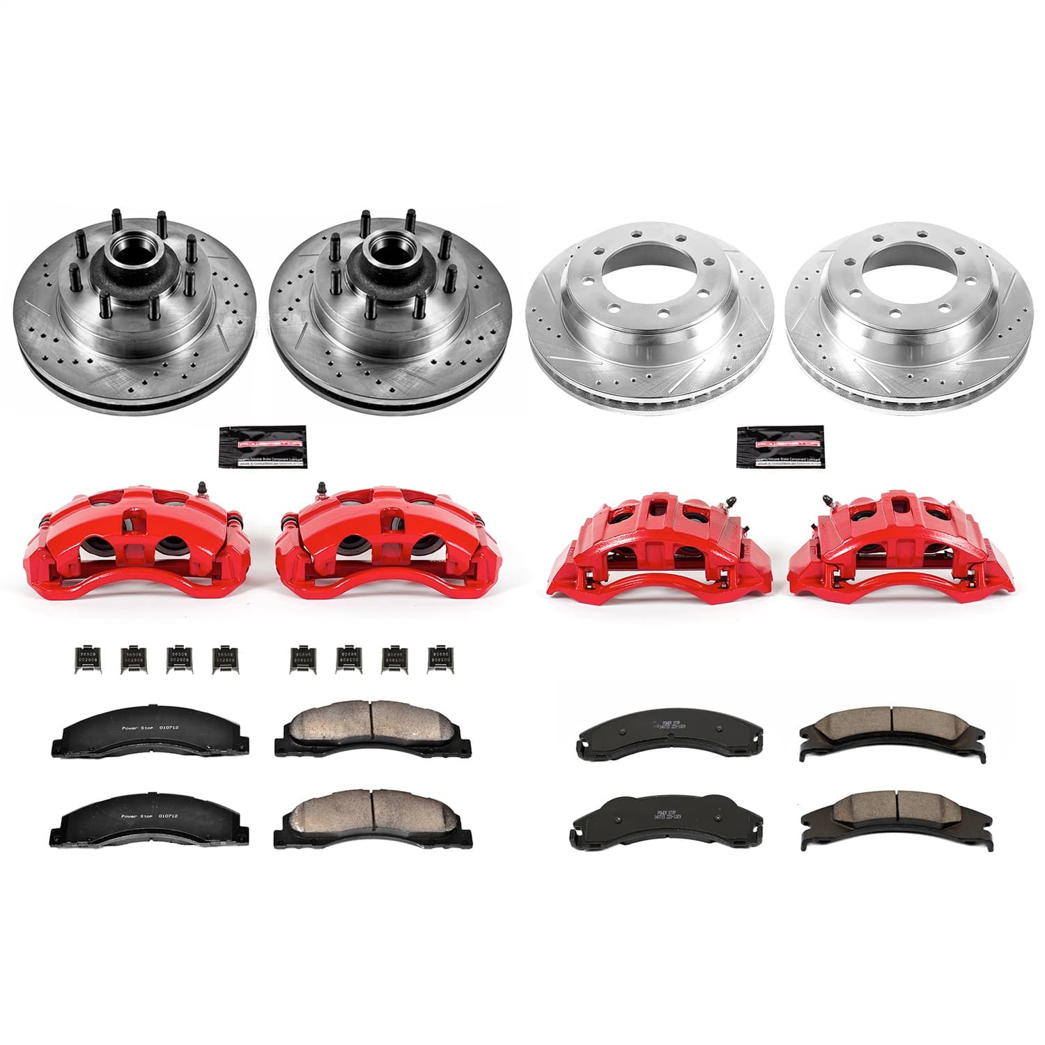 Power Stop - KC4131 - Front and Rear - Disc Brake Pad/Caliper and Rotor Kit image 1