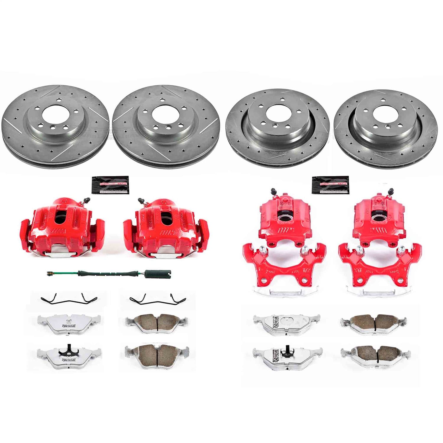 Power Stop - KC4229-26 - Front and Rear - Disc Brake Pad/Caliper and Rotor Kit image 1