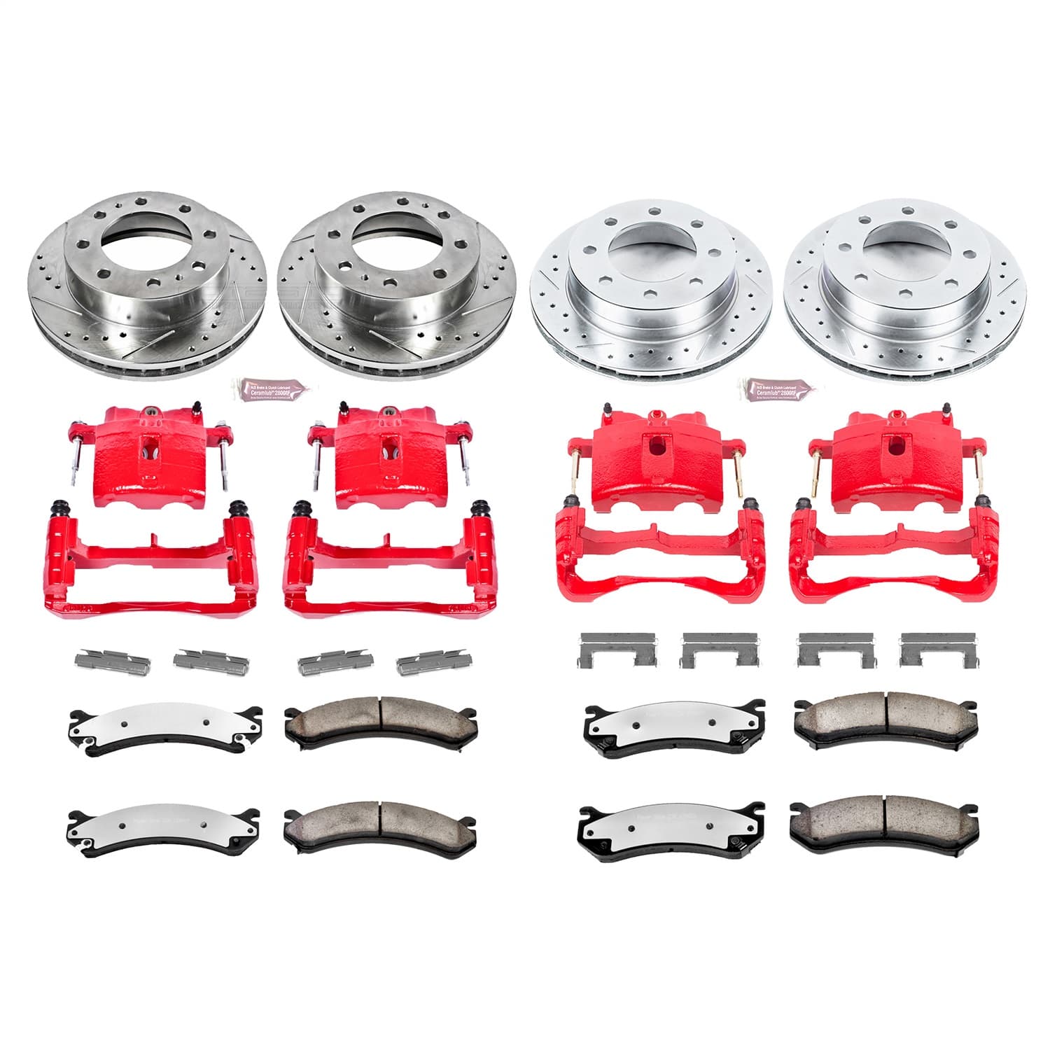 Power Stop - KC4423-36 - Front and Rear - Disc Brake Pad/Caliper and Rotor Kit image 1