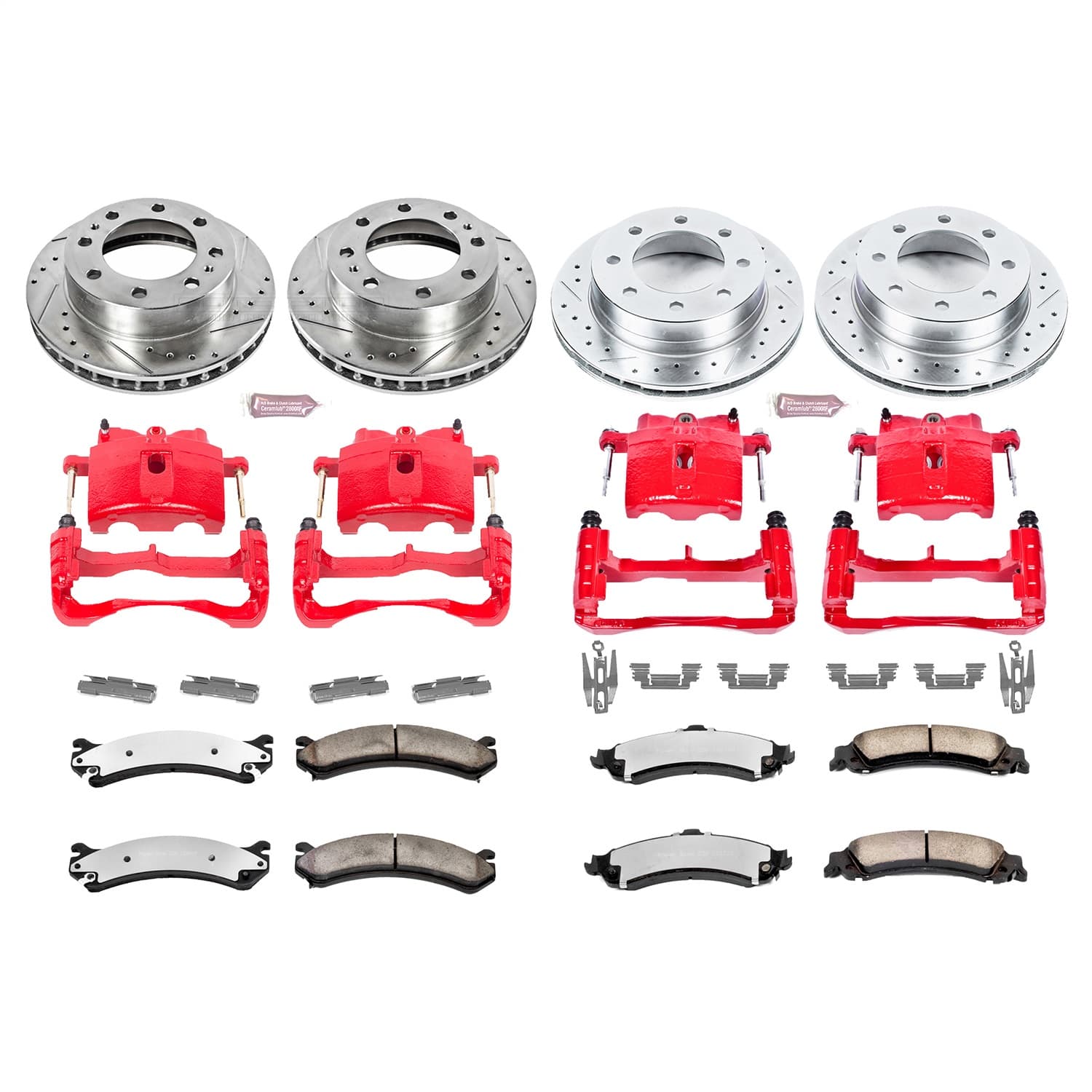 Power Stop - KC4426-36 - Front and Rear - Disc Brake Pad/Caliper and Rotor Kit image 1