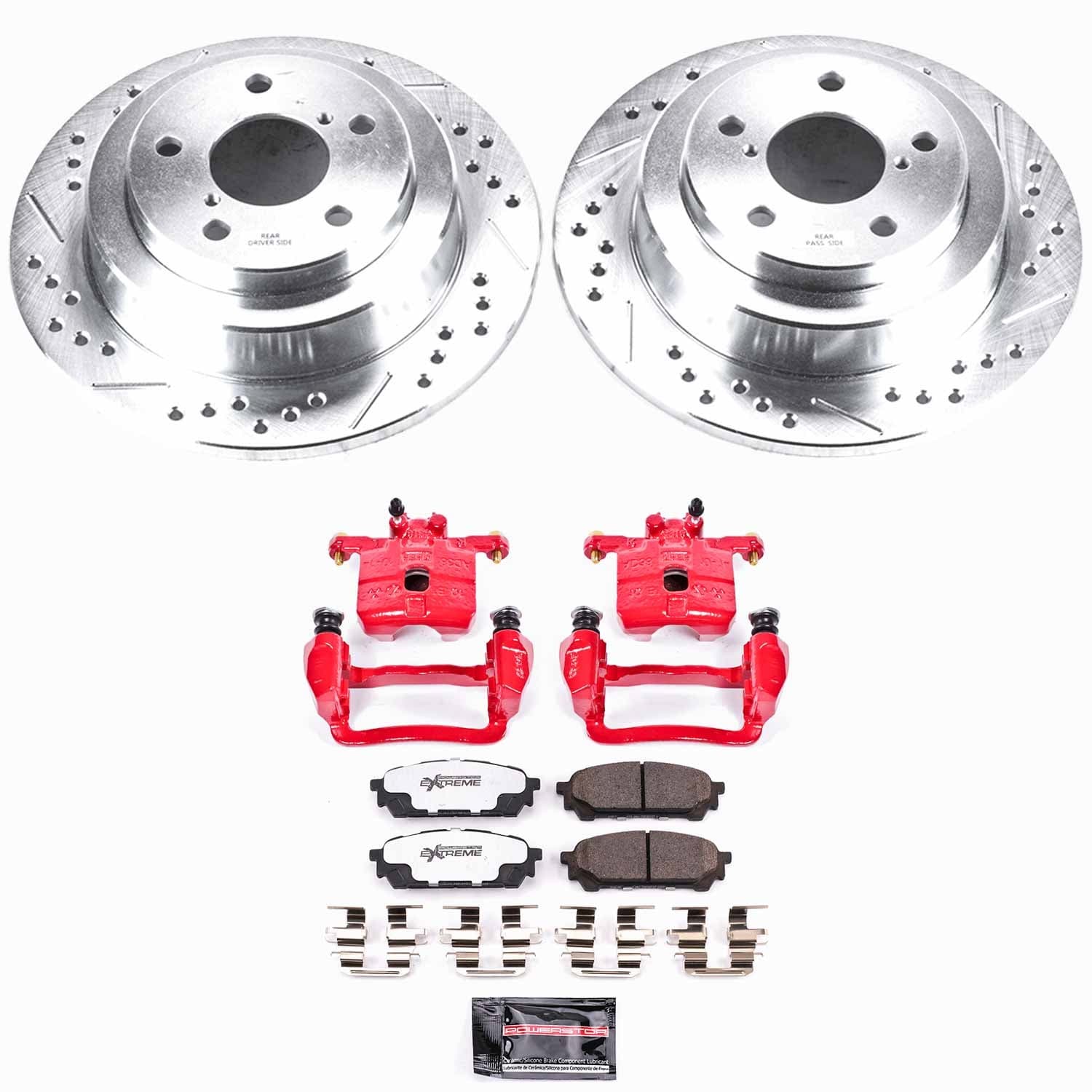 Power Stop - KC447-26 - Rear - Disc Brake Pad/Caliper and Rotor Kit image 1