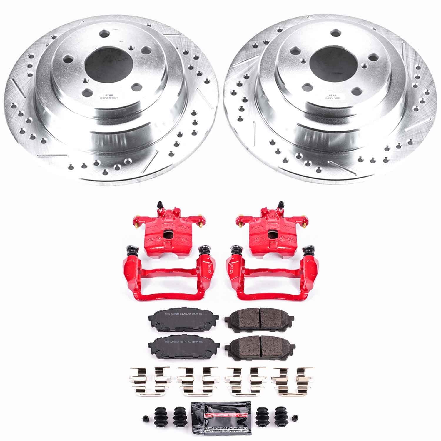 Power Stop - KC447 - Rear - Disc Brake Pad/Caliper and Rotor Kit image 1