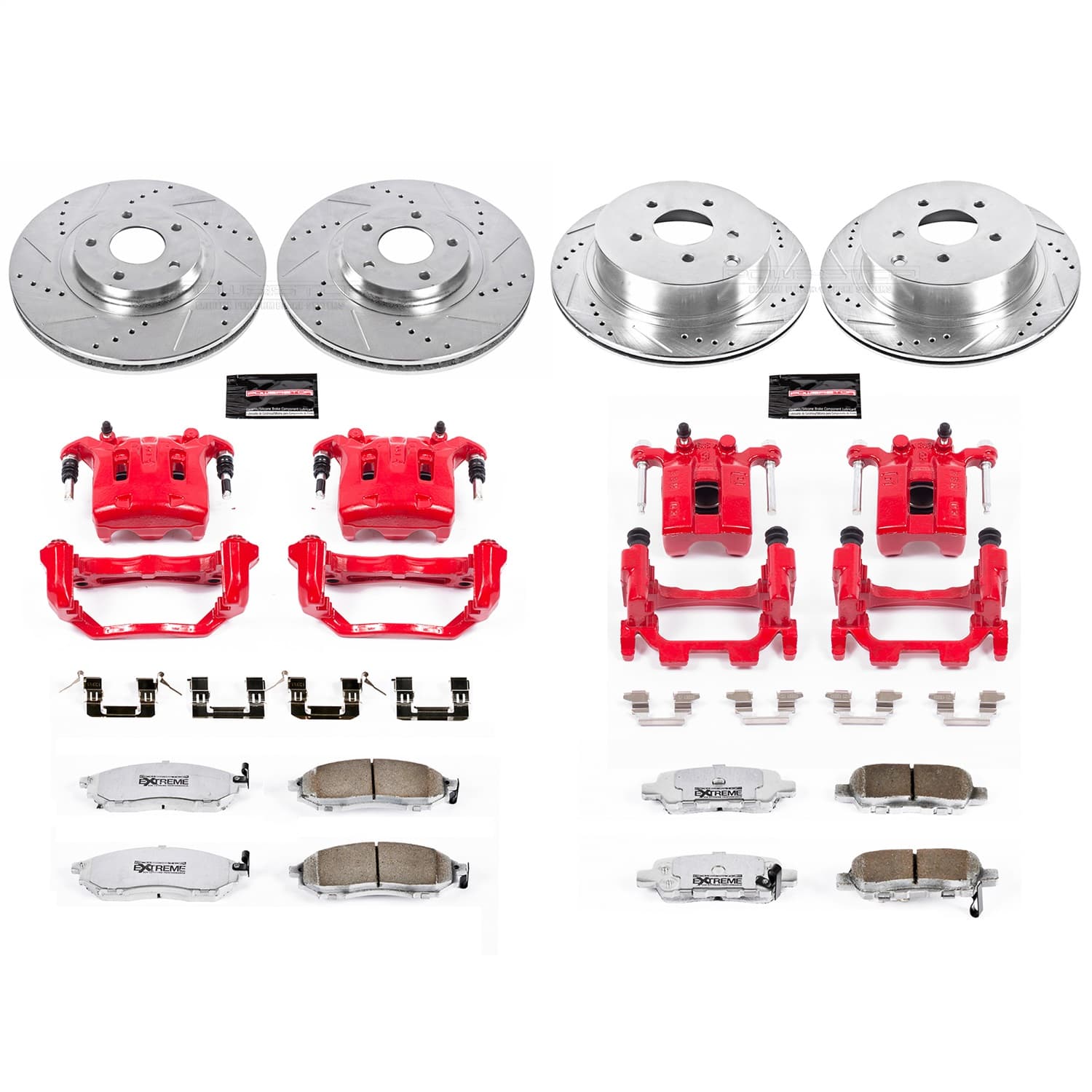 Power Stop - KC4476-26 - Front and Rear - Disc Brake Pad/Caliper and Rotor Kit image 1