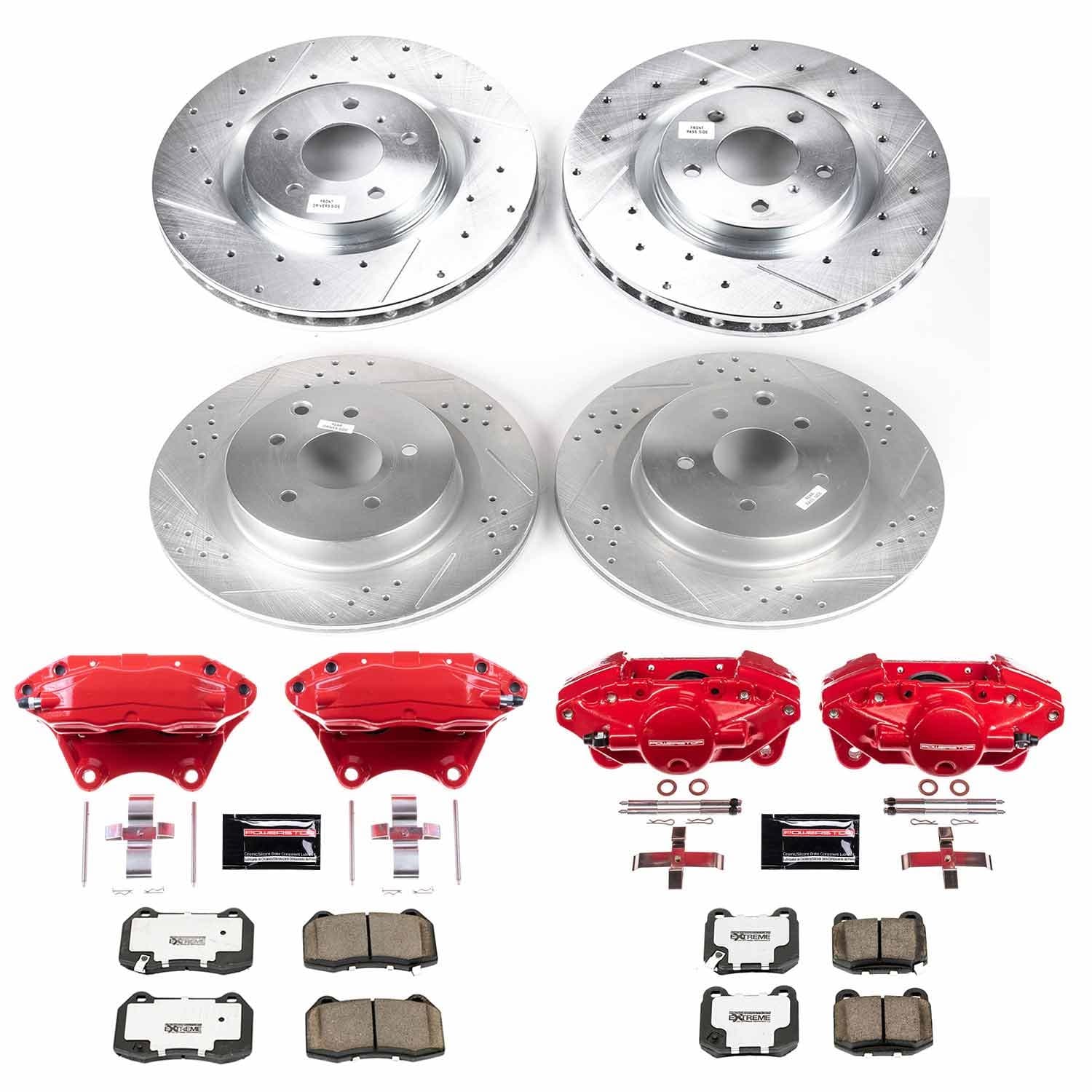 Power Stop - KC4488A-26 - Front and Rear - Disc Brake Pad/Caliper and Rotor Kit image 1
