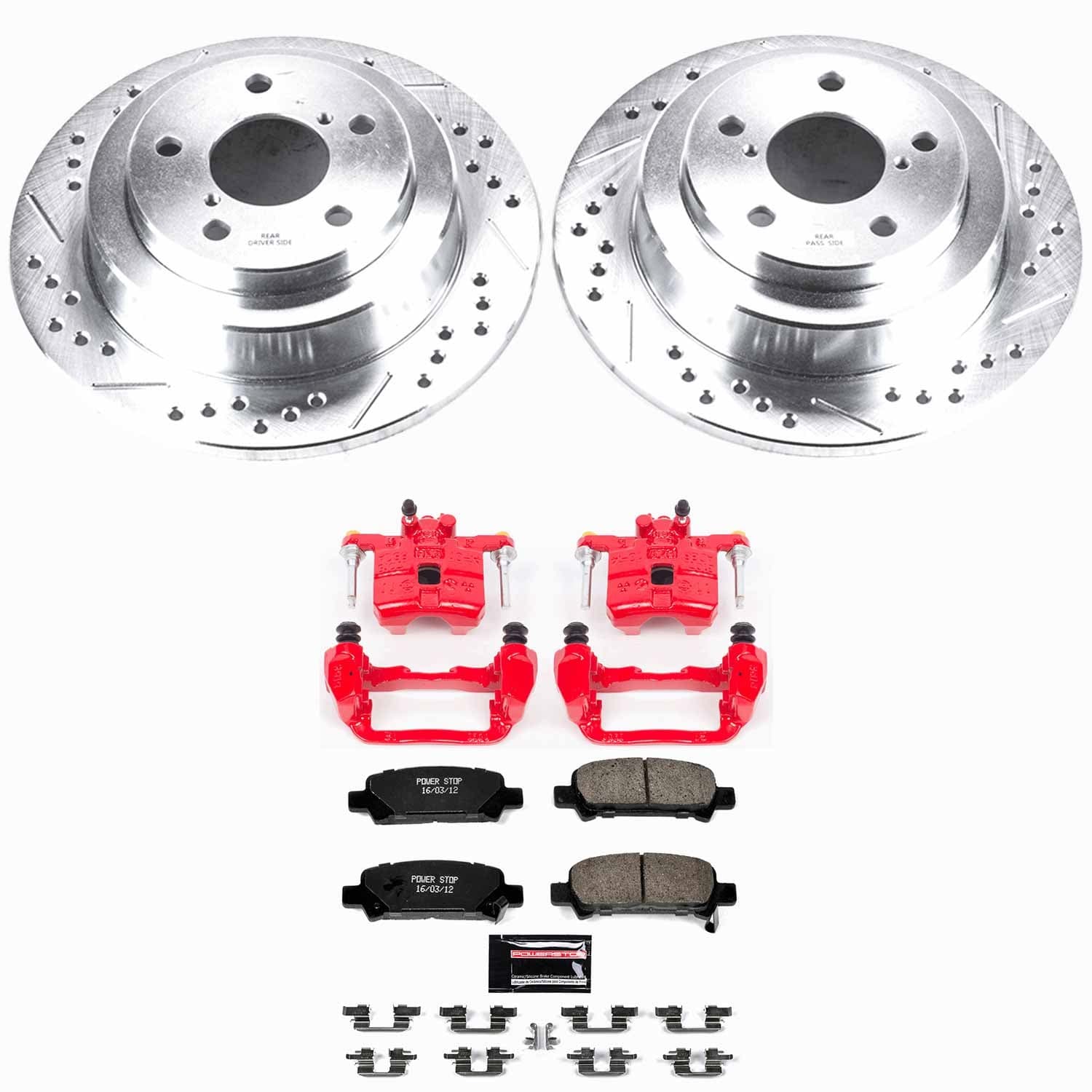 Power Stop - KC449 - Rear - Disc Brake Pad/Caliper and Rotor Kit image 1