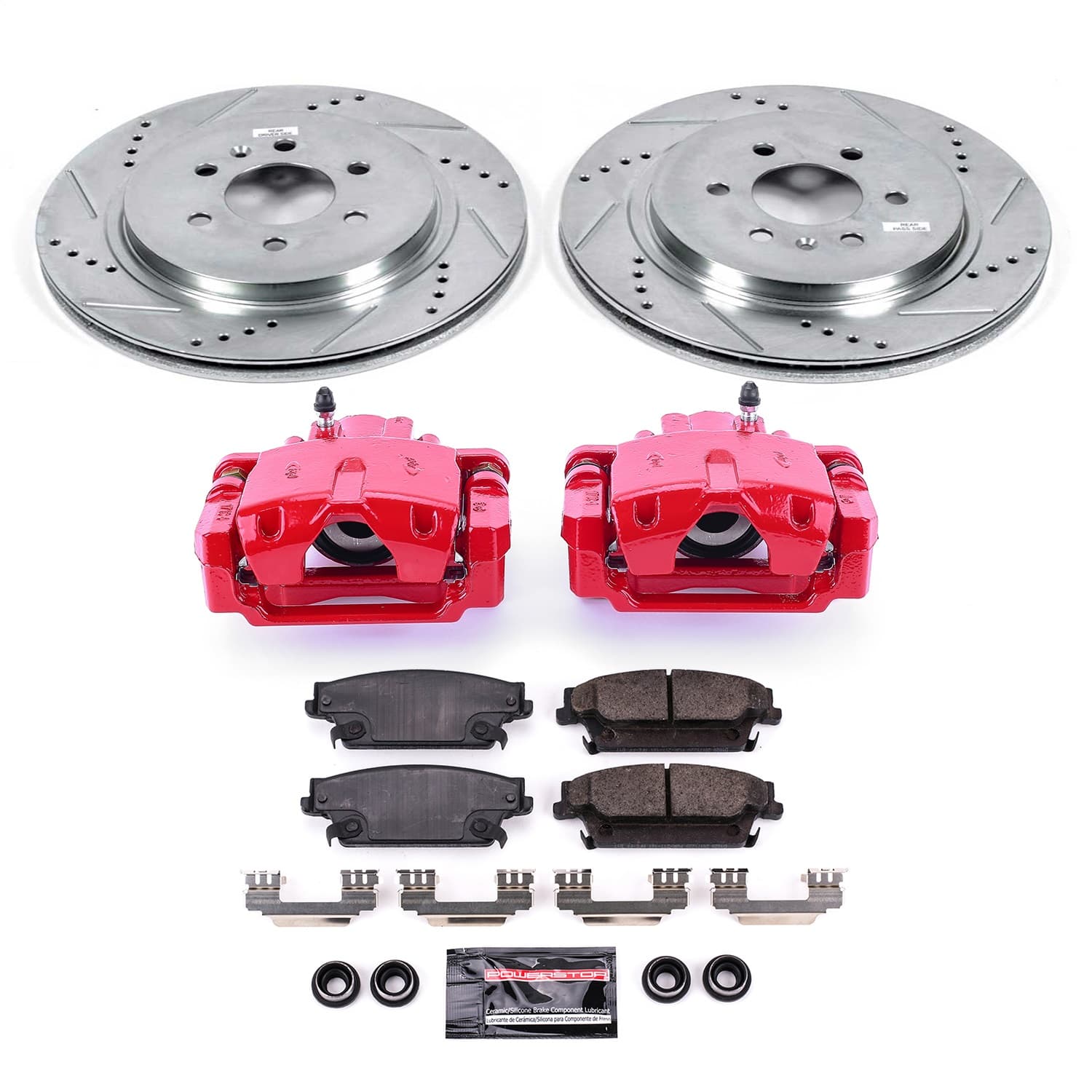 Power Stop - KC4568 - Rear - Disc Brake Pad/Caliper and Rotor Kit image 1