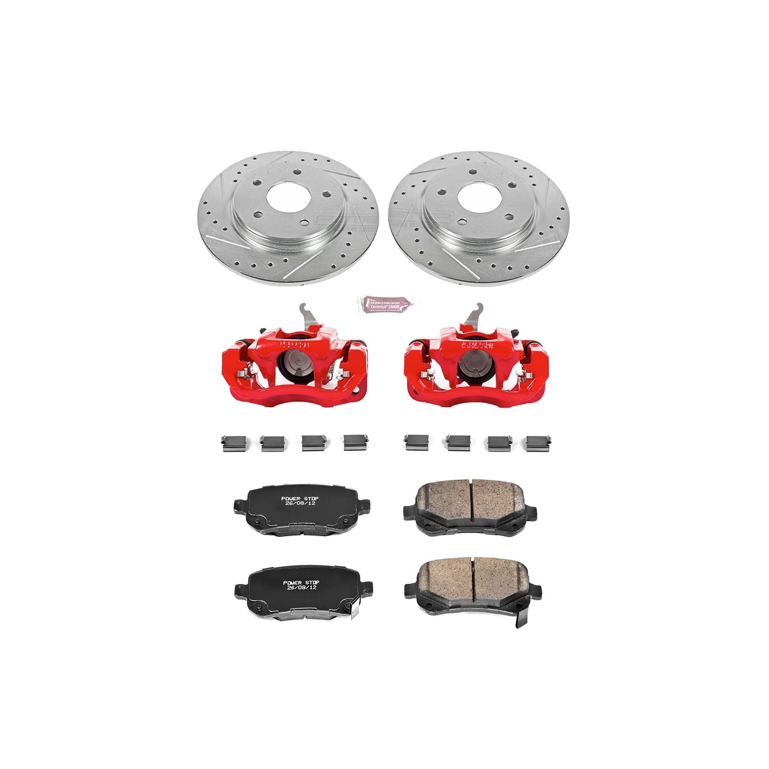 Power Stop - KC4569A - Rear - Disc Brake Pad/Caliper and Rotor Kit image 1