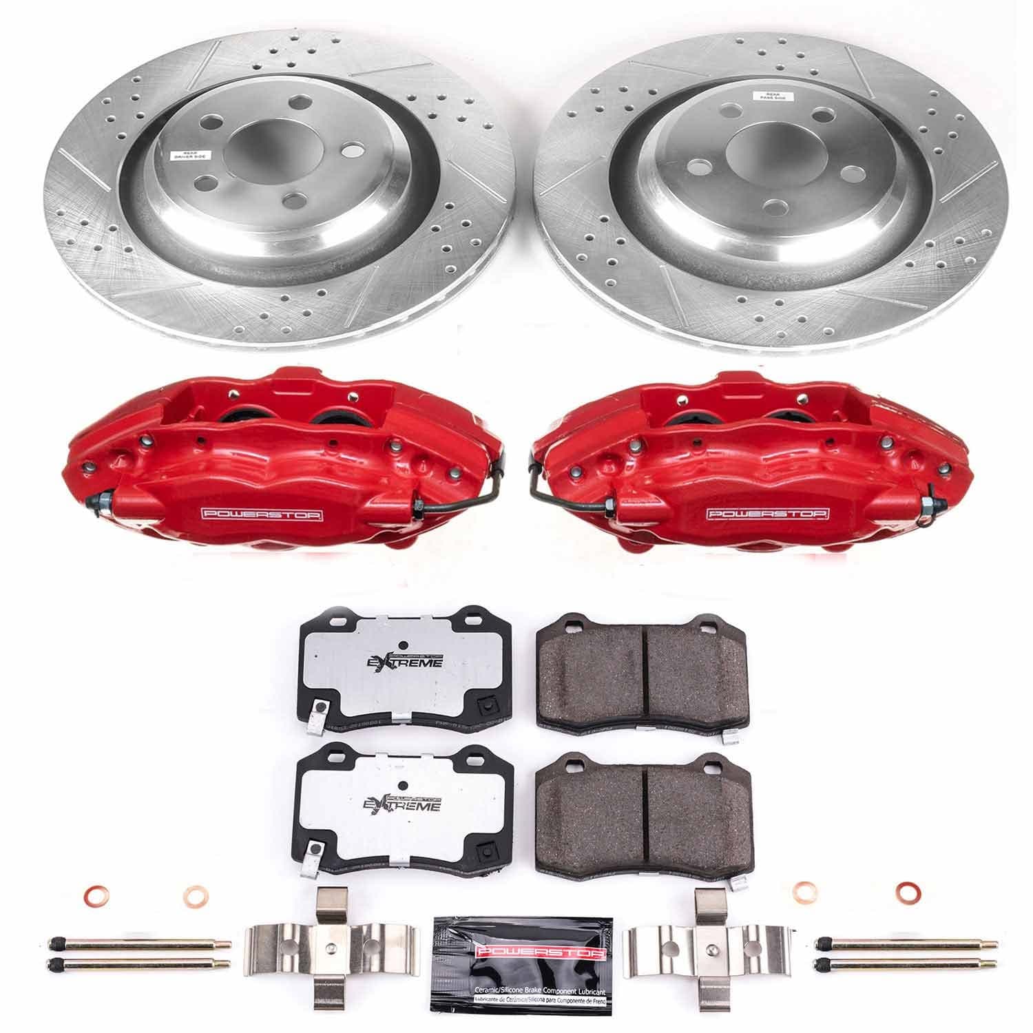 Power Stop - KC4583-26 - Rear - Disc Brake Pad/Caliper and Rotor Kit image 1