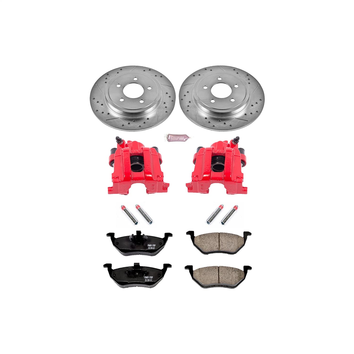 Power Stop - KC4585 - Rear - Disc Brake Pad/Caliper and Rotor Kit image 1