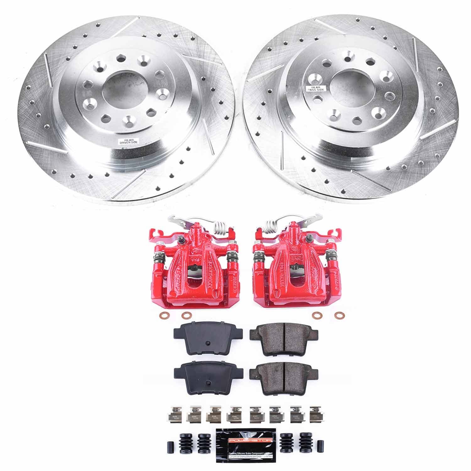 Power Stop - KC4600 - Rear - Disc Brake Pad/Caliper and Rotor Kit image 1