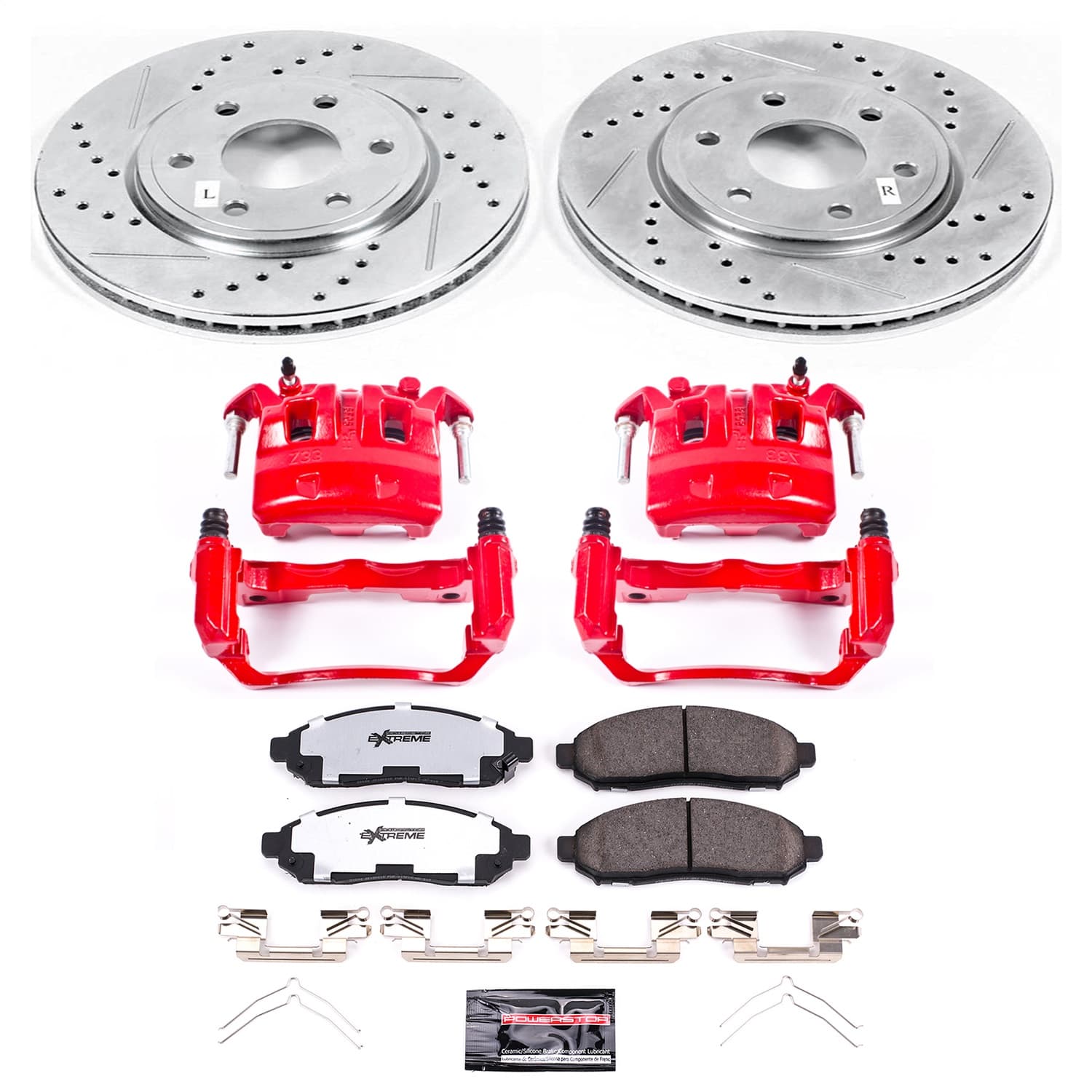 Power Stop - KC4611-36 - Front - Disc Brake Pad/Caliper and Rotor Kit image 1