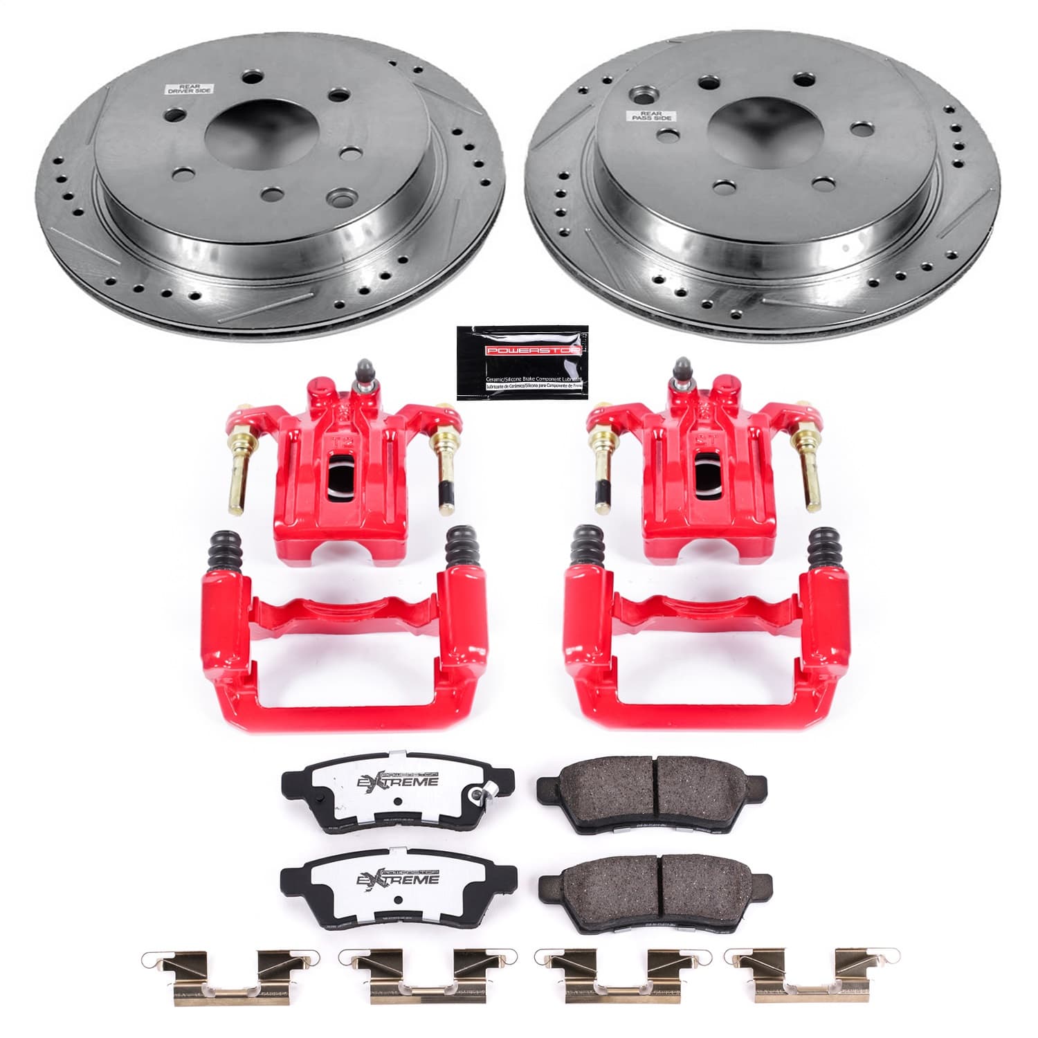 Power Stop - KC4621-36 - Rear - Disc Brake Pad/Caliper and Rotor Kit image 1