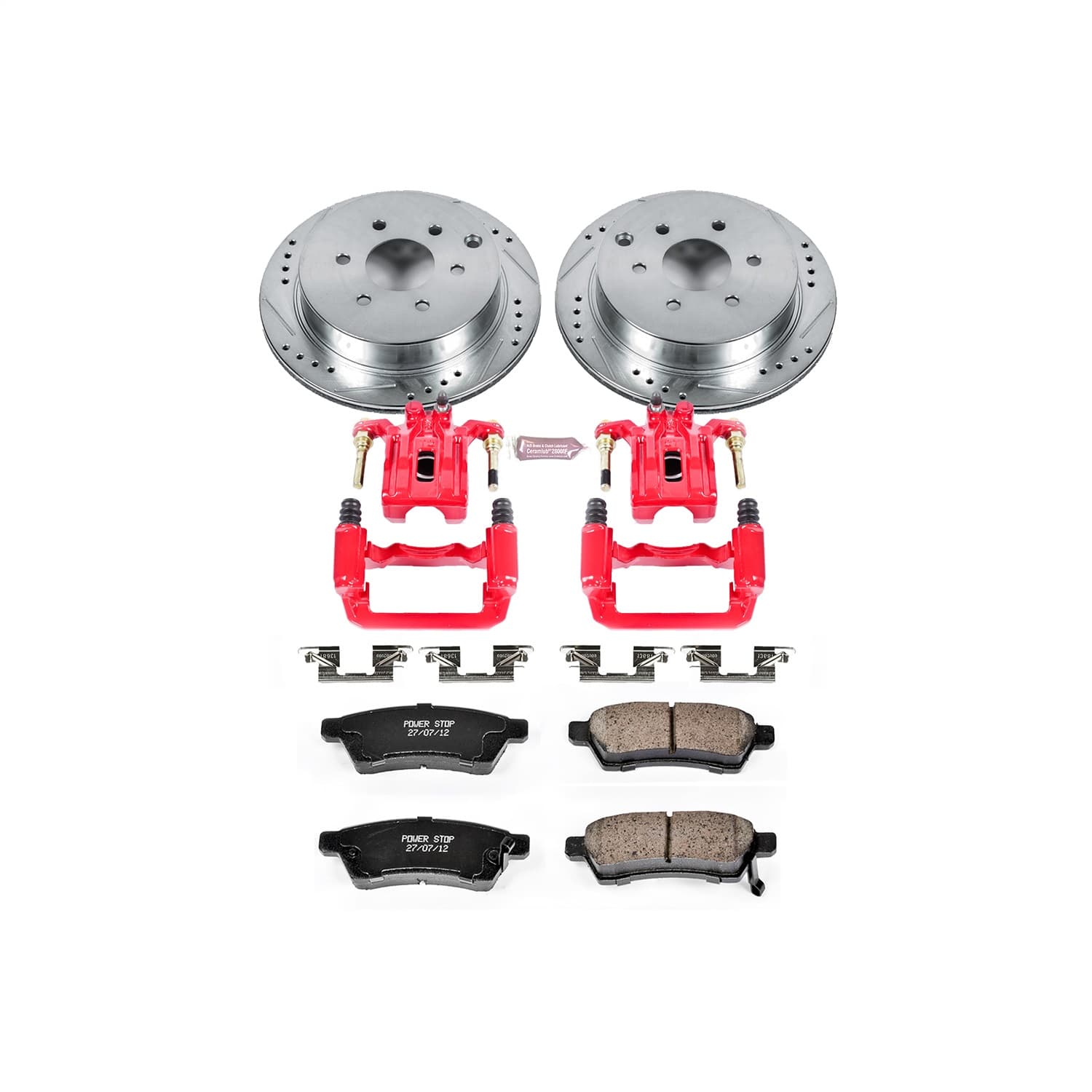 Power Stop - KC4621 - Rear - Disc Brake Pad/Caliper and Rotor Kit image 1