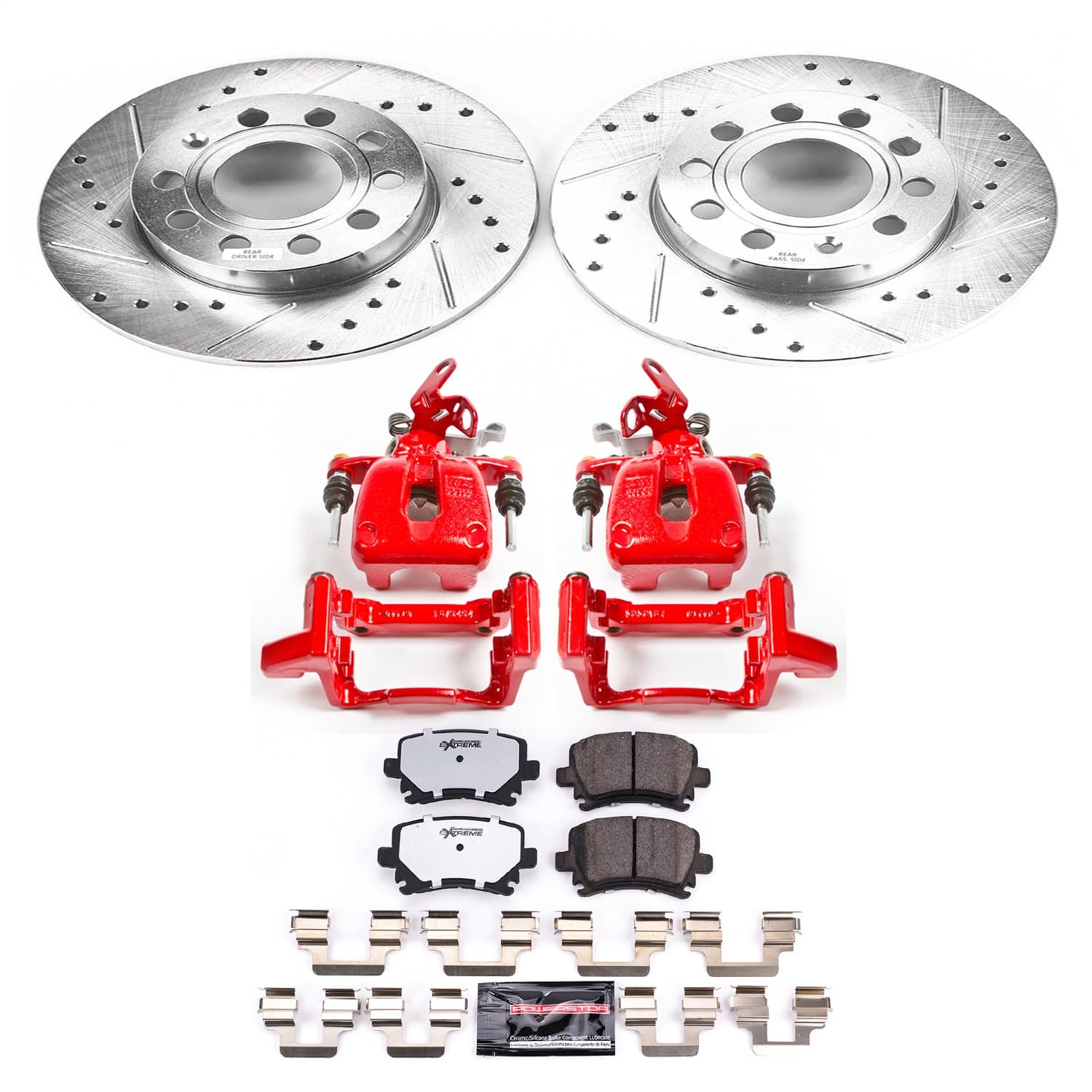 Power Stop - KC4627A-26 - Rear - Disc Brake Pad/Caliper and Rotor Kit image 1