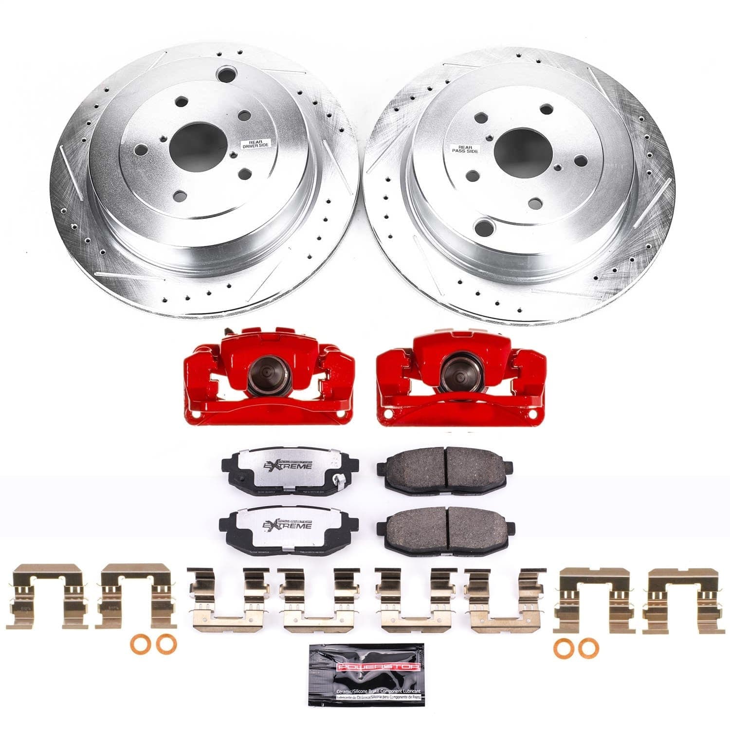 Power Stop - KC4645-26 - Rear - Disc Brake Pad/Caliper and Rotor Kit image 1