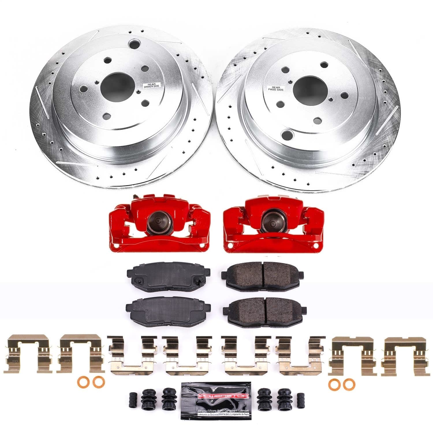 Power Stop - KC4645 - Rear - Disc Brake Pad/Caliper and Rotor Kit image 1