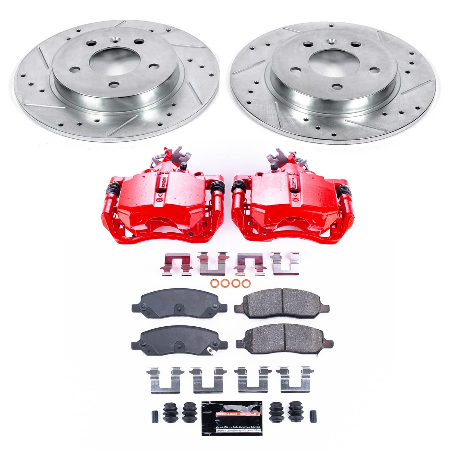 Power Stop - KC4658 - Rear - Disc Brake Pad/Caliper and Rotor Kit image 1