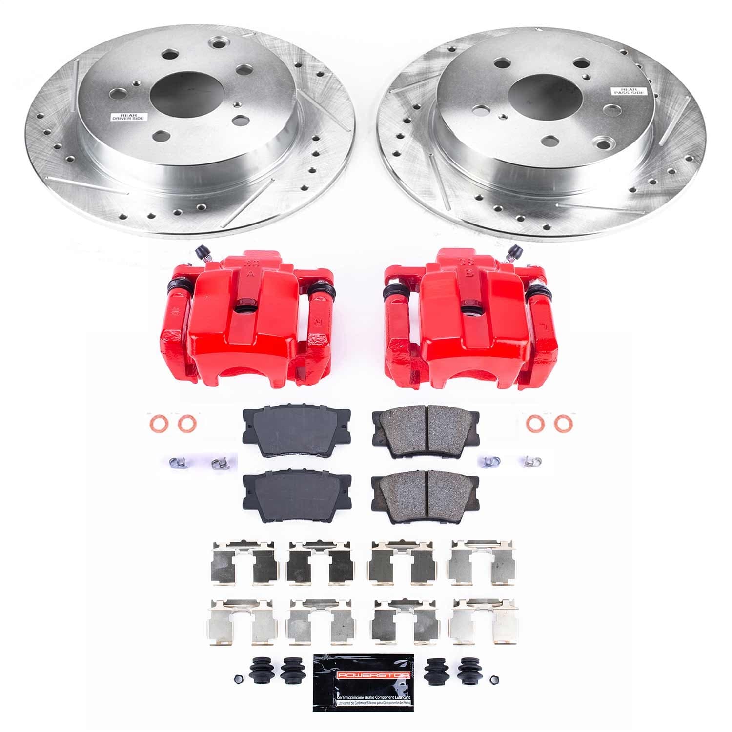 Power Stop - KC4670 - Rear - Disc Brake Pad/Caliper and Rotor Kit image 1